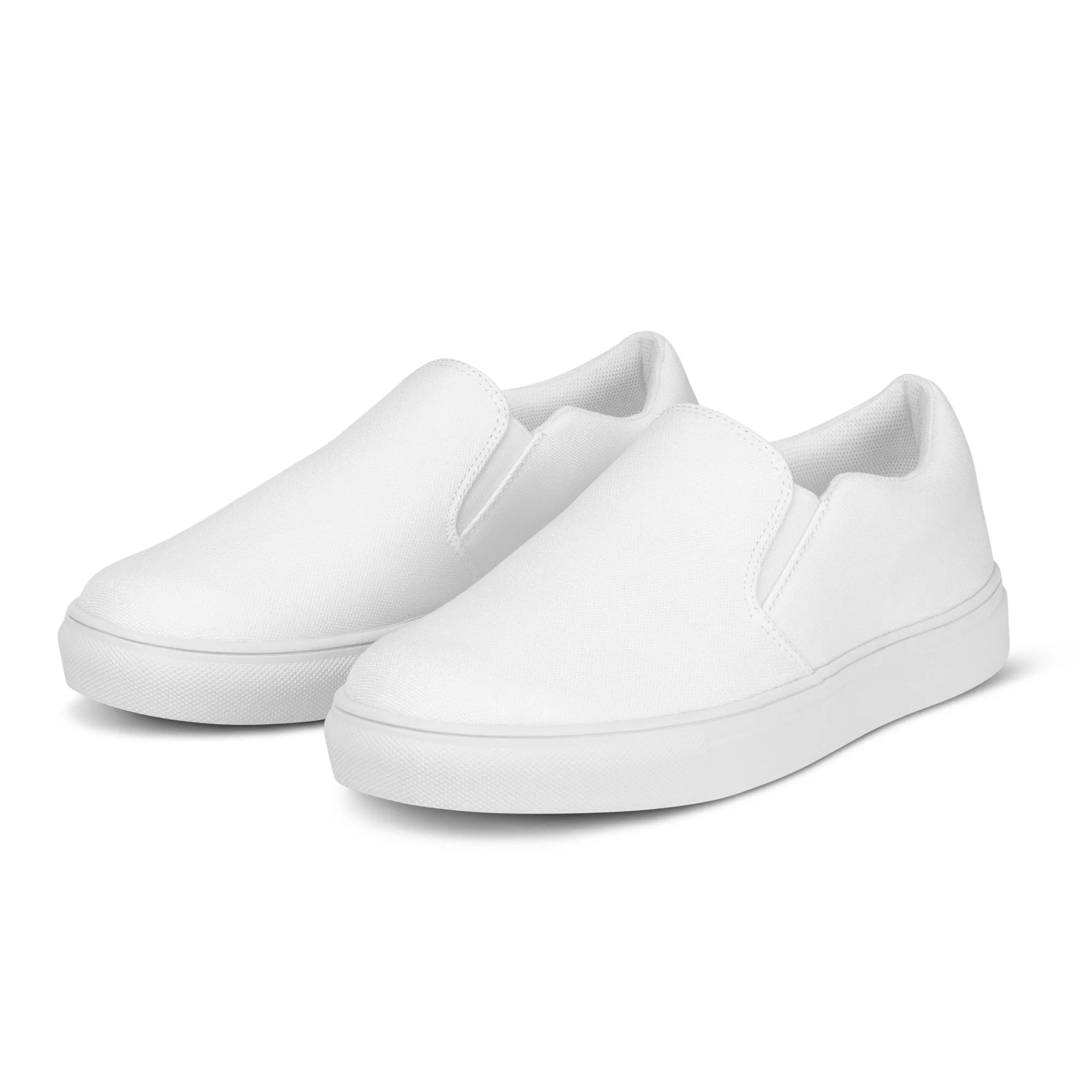 iSAW Womens White / White Black Slip-On Canvas Shoes