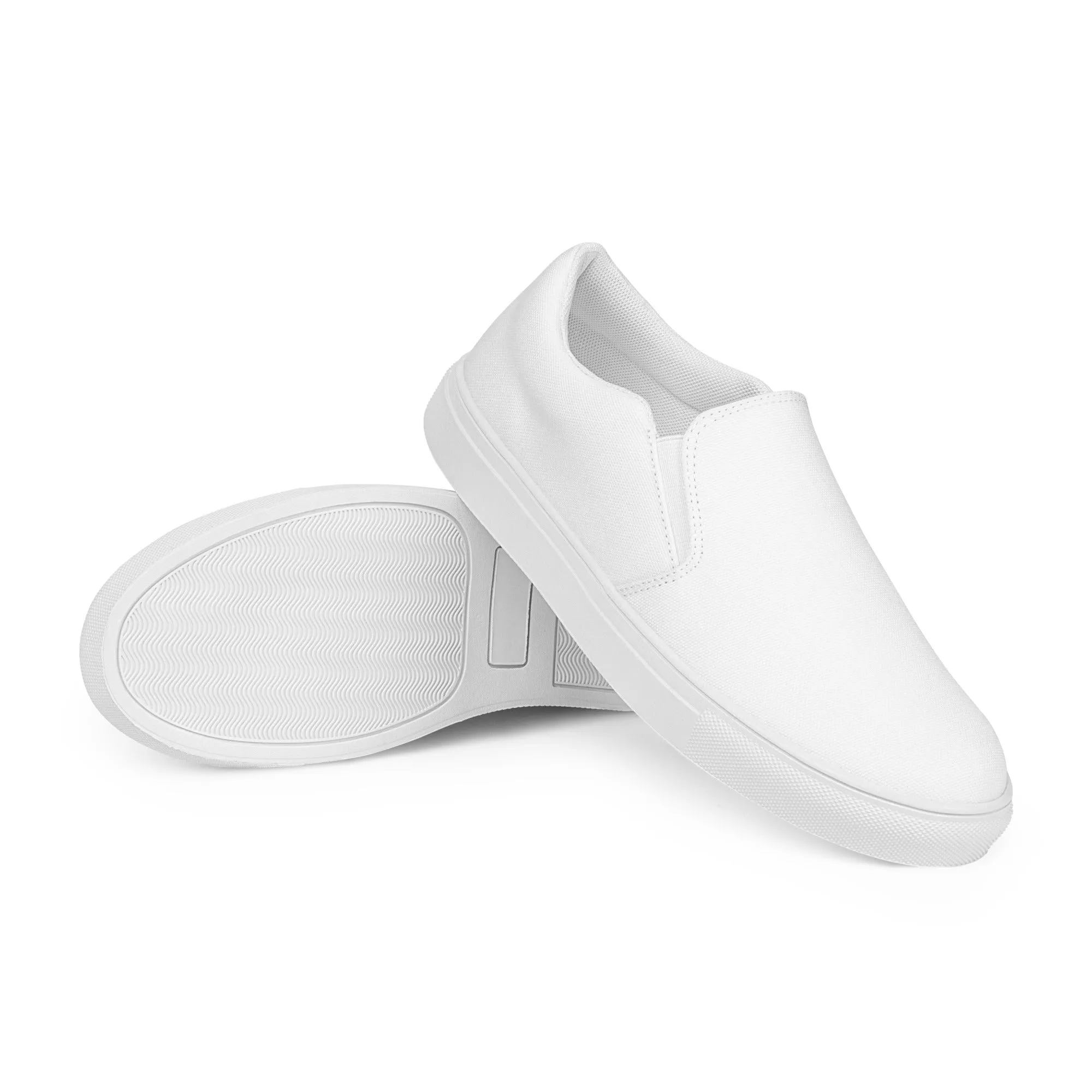 iSAW Womens White / White Black Slip-On Canvas Shoes