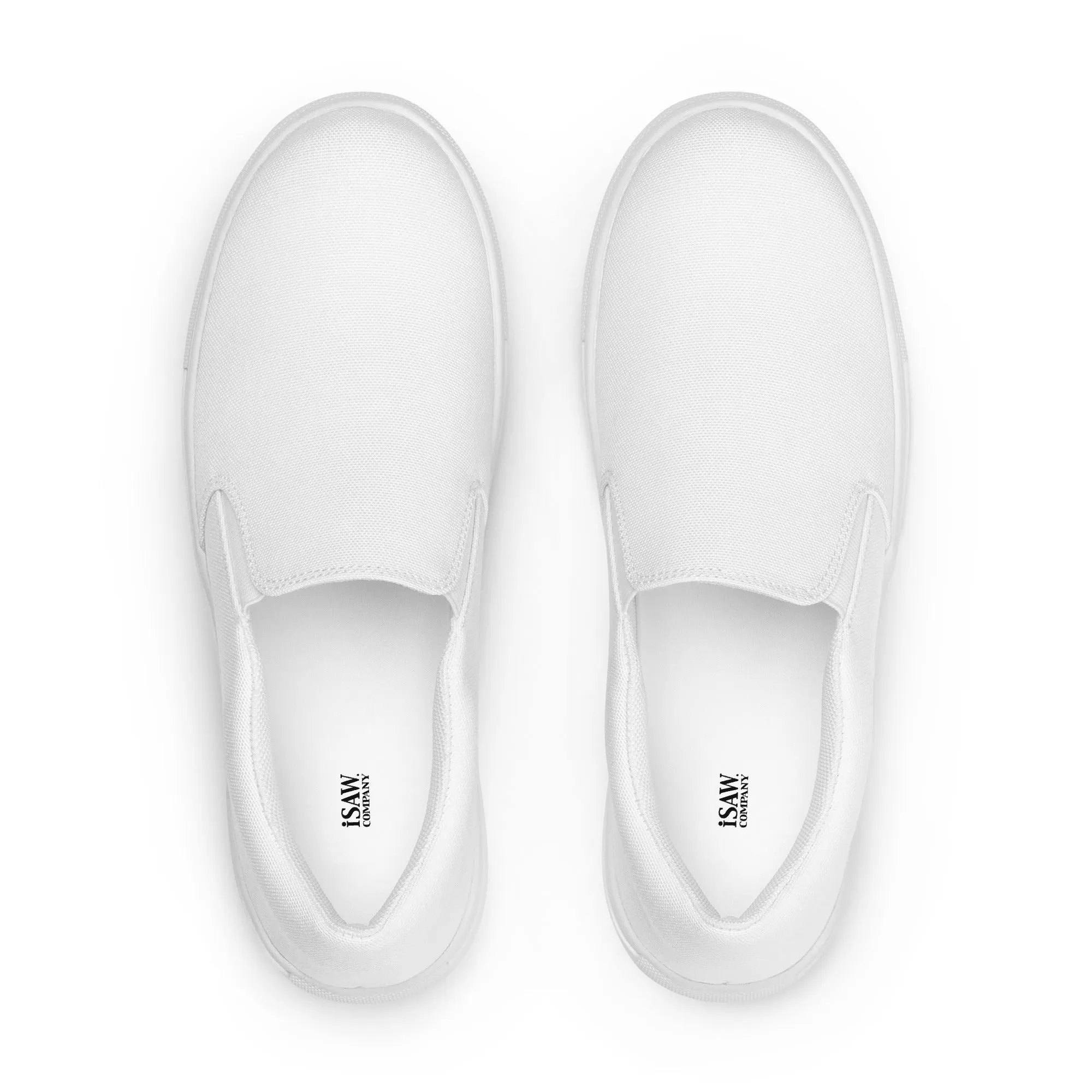 iSAW Womens White / White Black Slip-On Canvas Shoes