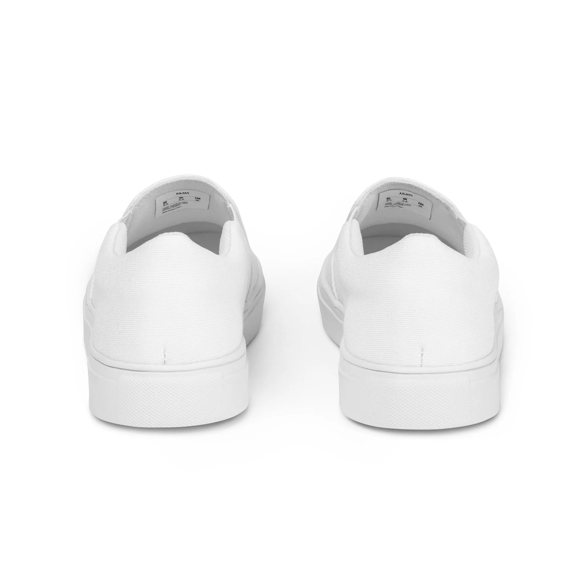 iSAW Womens White / White Black Slip-On Canvas Shoes