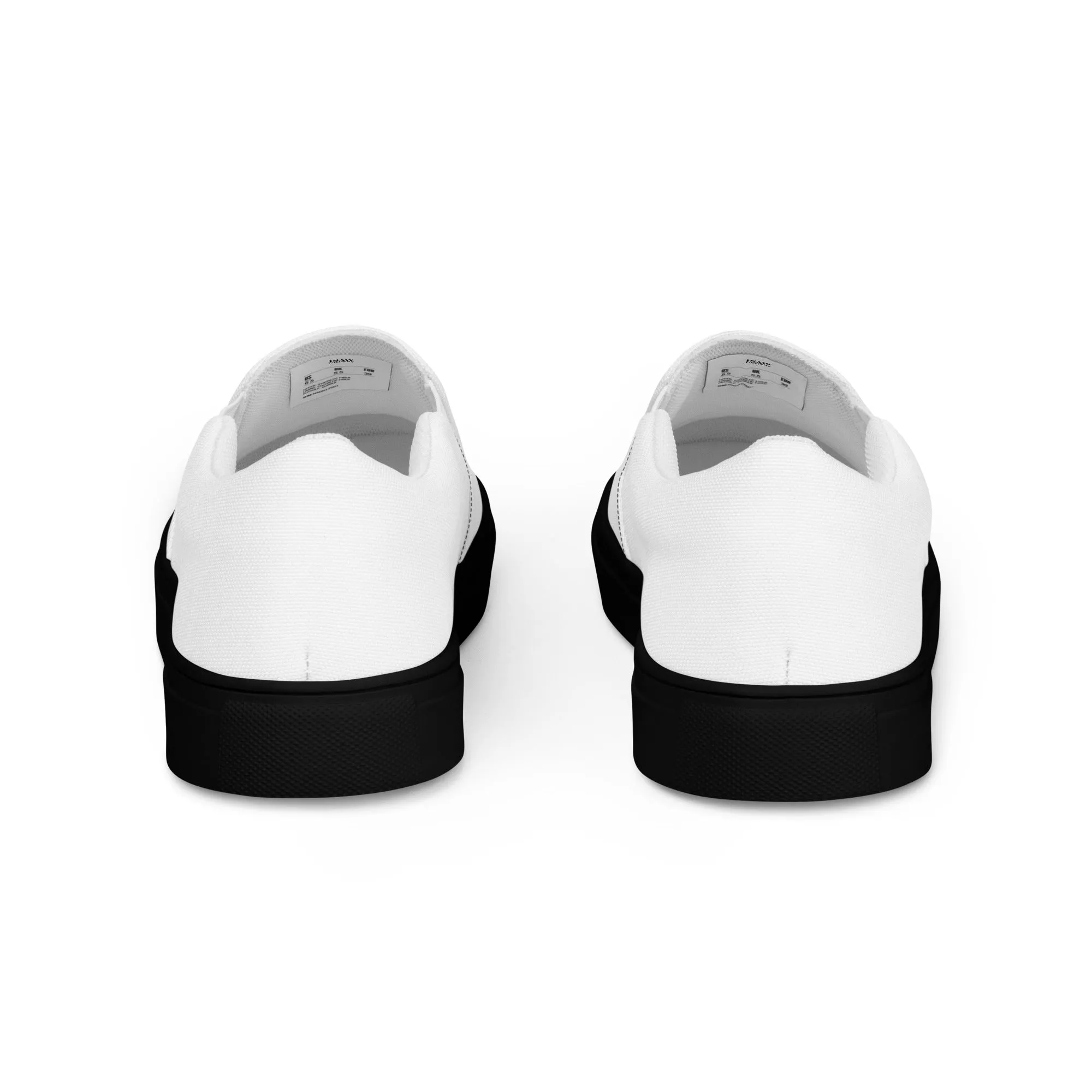 iSAW Womens White / White Black Slip-On Canvas Shoes