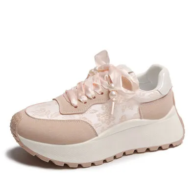 Lace Up Platform Athletic Sneakers
