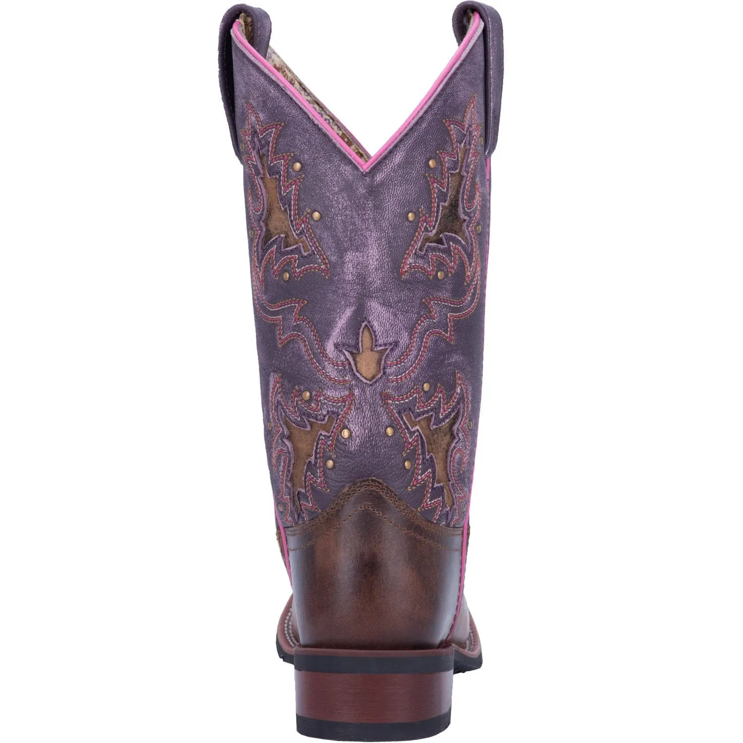 Laredo Women's Lola Tan/Purple Leather Cowgirl Boots 5657