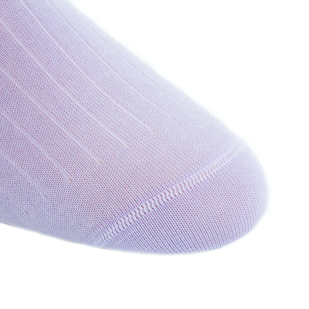 Lavender Solid Ribbed Cotton Sock Linked Toe OTC