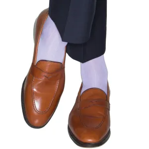 Lavender Solid Ribbed Cotton Sock Linked Toe OTC
