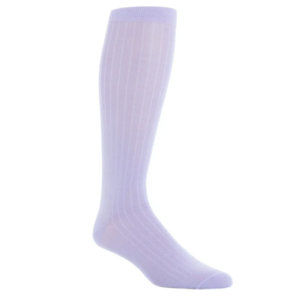 Lavender Solid Ribbed Cotton Sock Linked Toe OTC