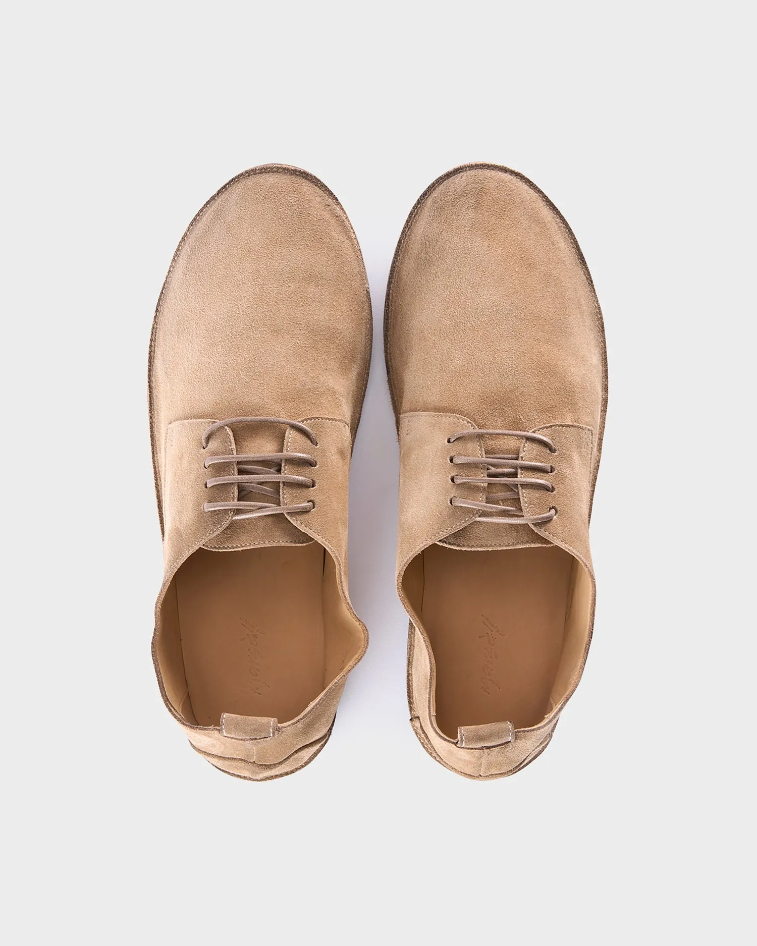 Light Brown Suede Derby Shoes