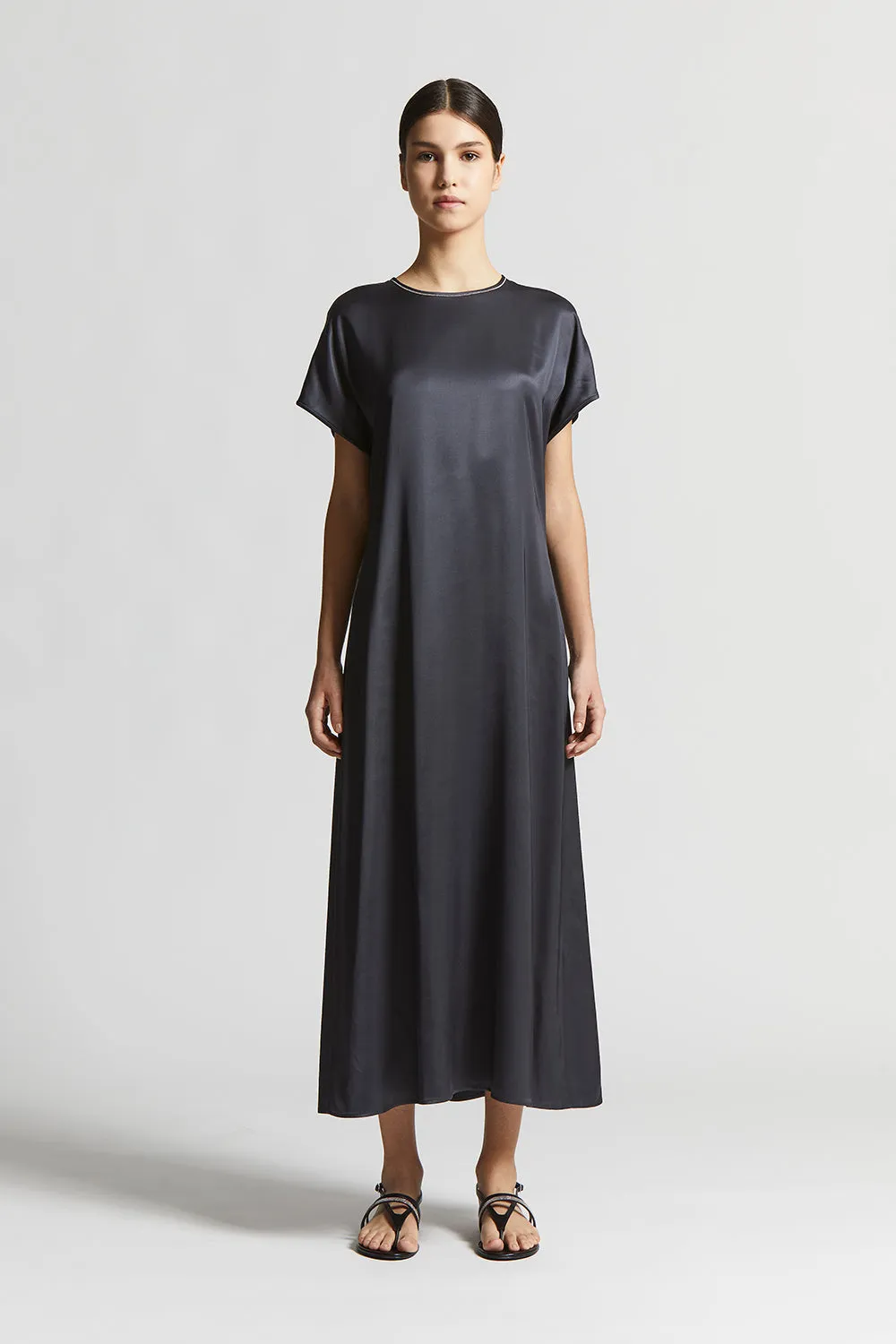 Long viscose satin dress