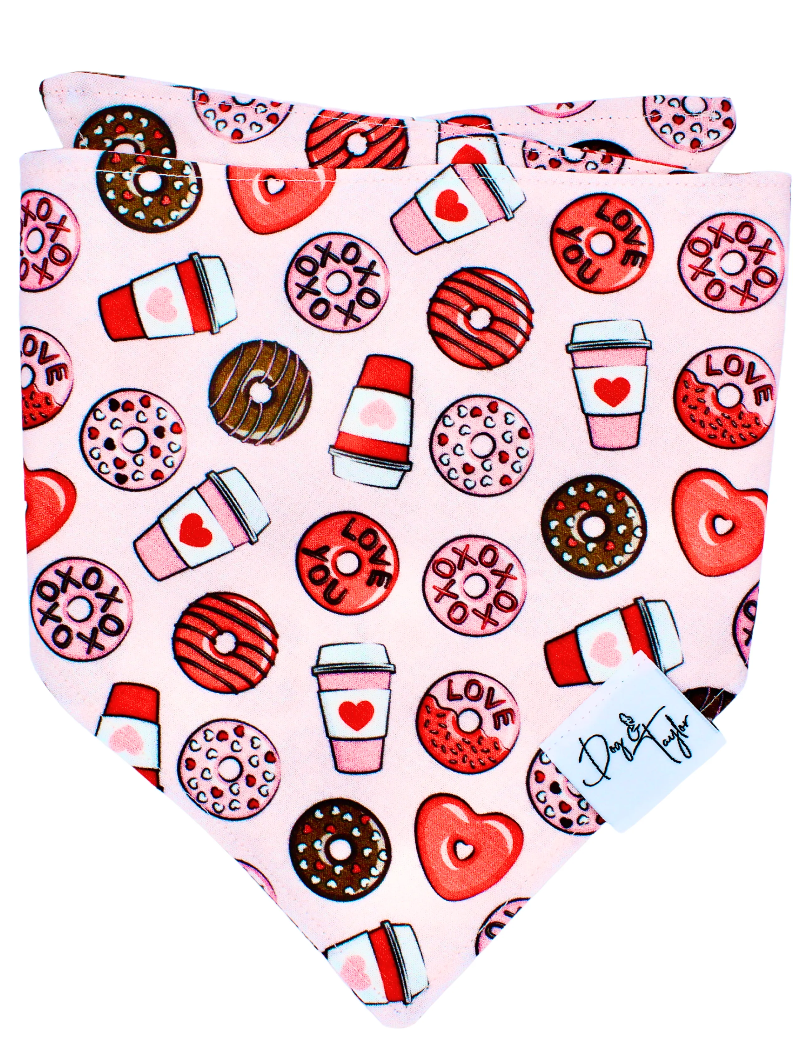 Love Donuts & Coffee Dog Bandana