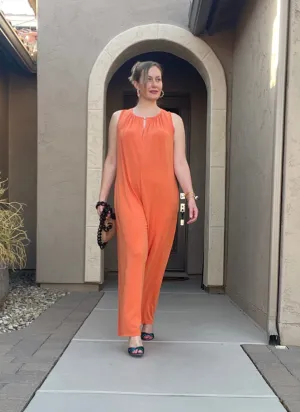 Maria Bellentani tangerine colour jumpsuit