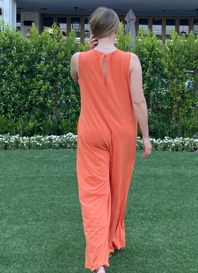 Maria Bellentani tangerine colour jumpsuit