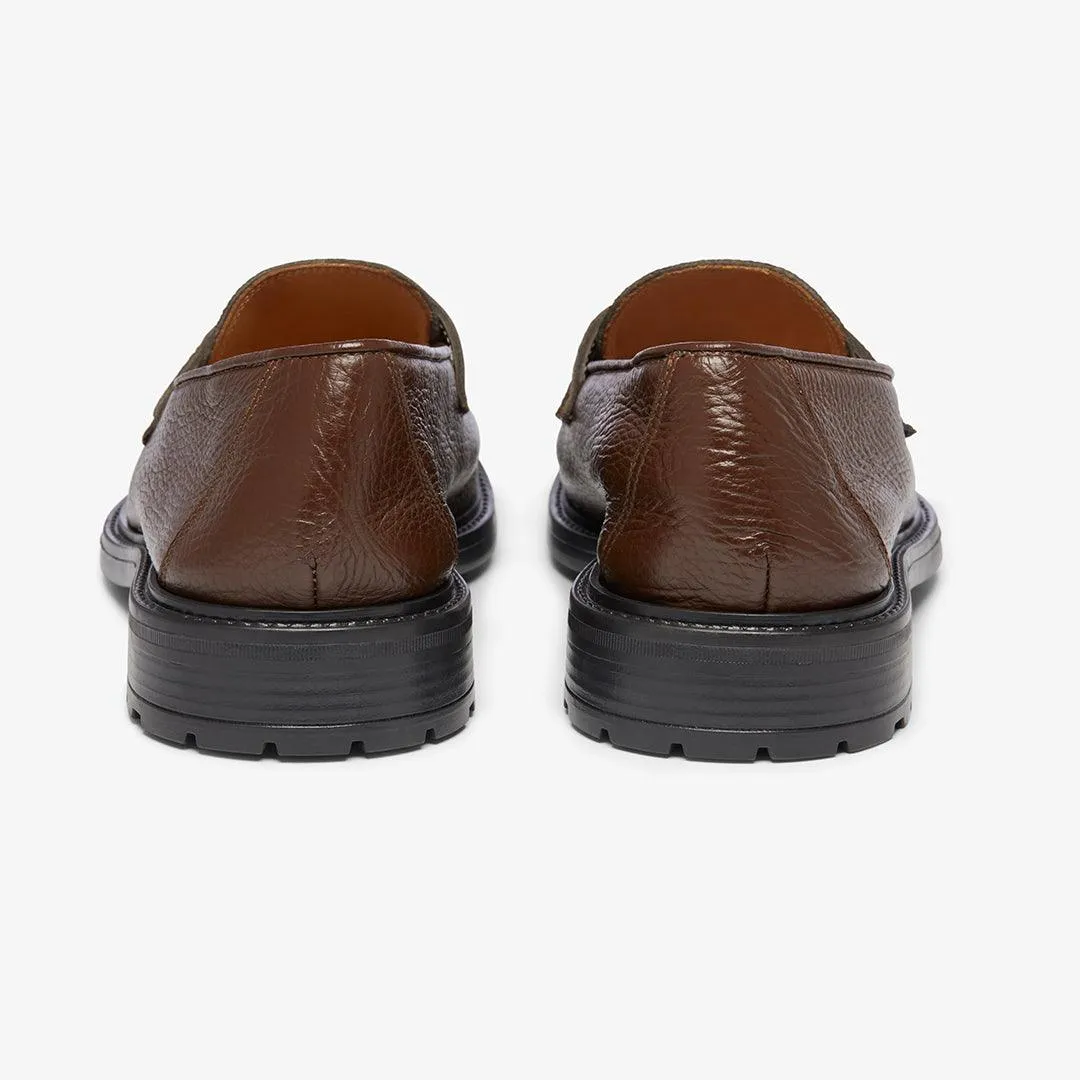 Men's Brown Pebbled Leather Tuscan Derby Boot From Del Toro Shoes