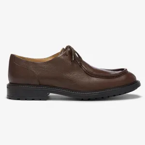 Men's Brown Pebbled Leather Tuscan Derby Boot From Del Toro Shoes