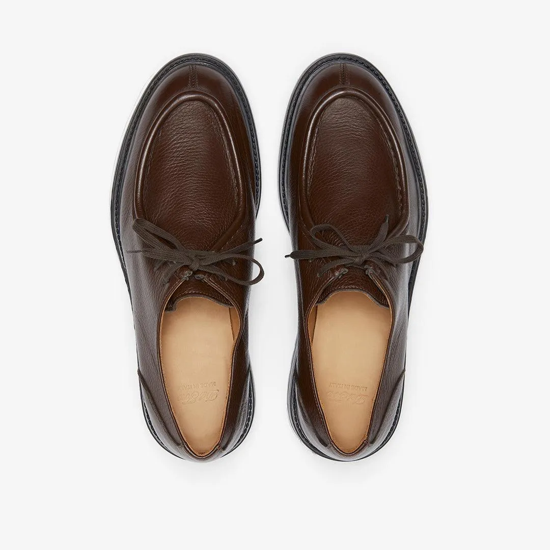 Men's Brown Pebbled Leather Tuscan Derby Boot From Del Toro Shoes