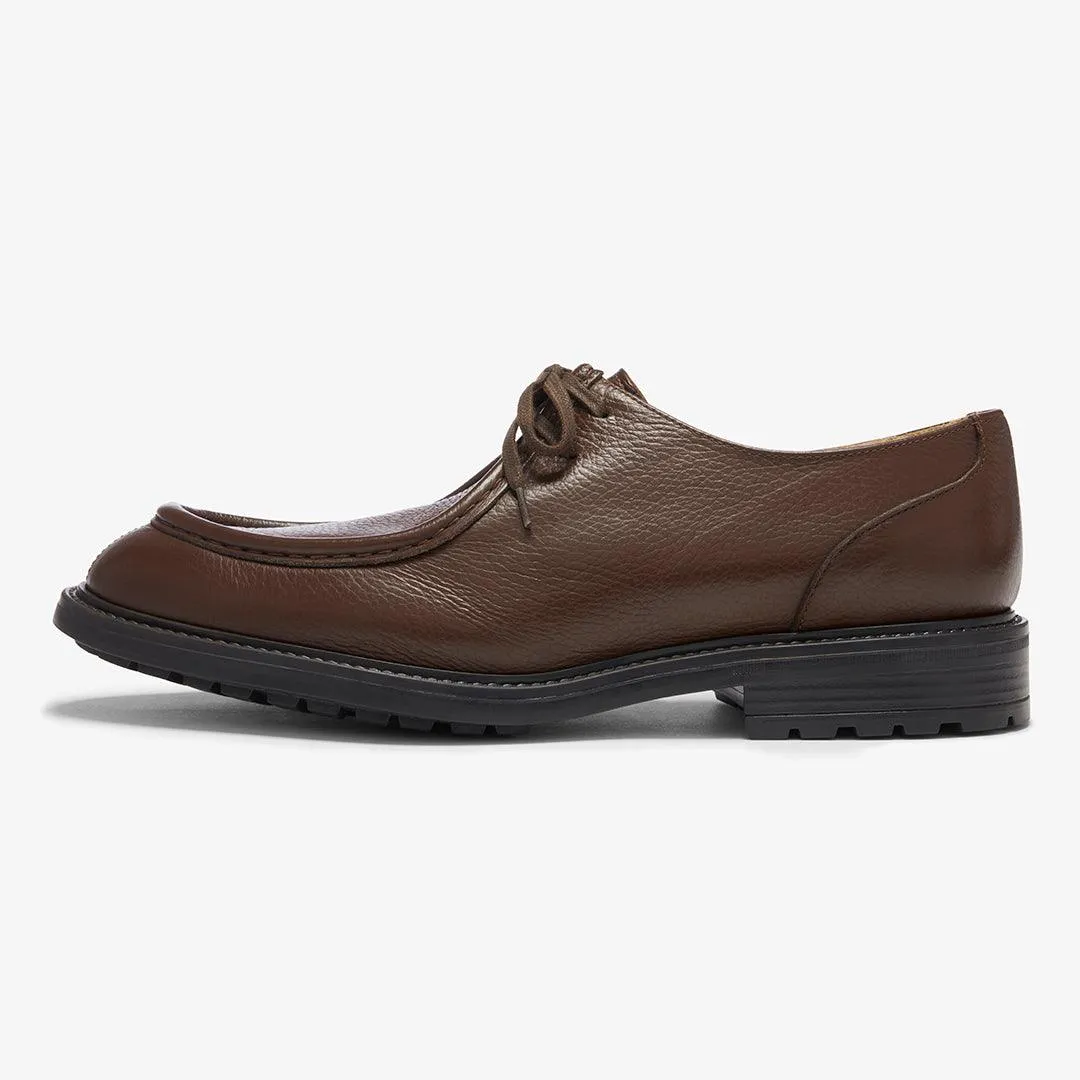 Men's Brown Pebbled Leather Tuscan Derby Boot From Del Toro Shoes