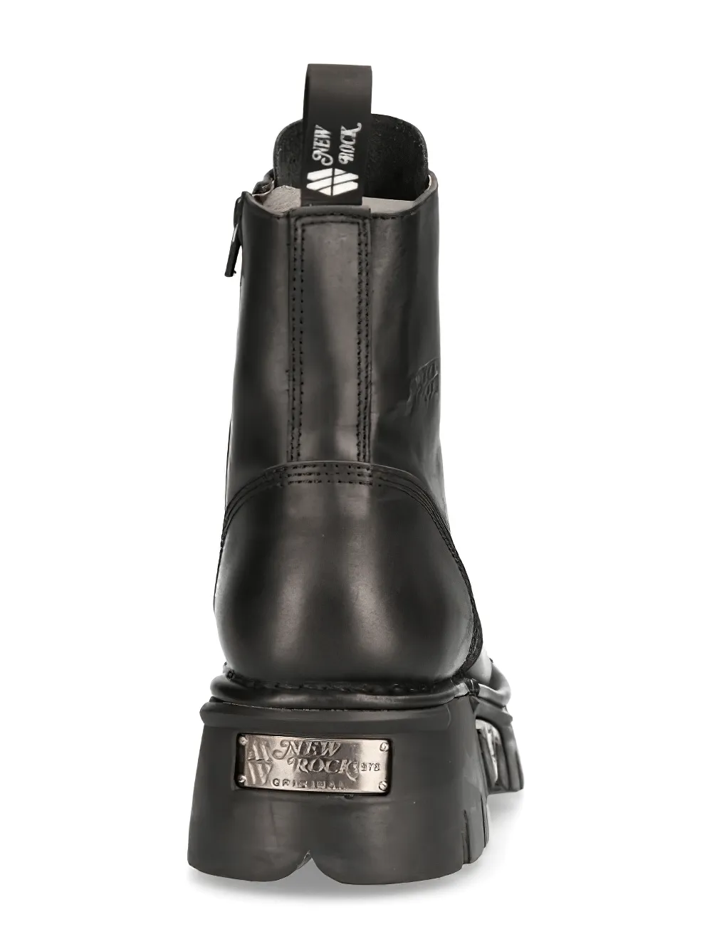 NEW ROCK Rugged Black Military Lace-Up Ankle Boots