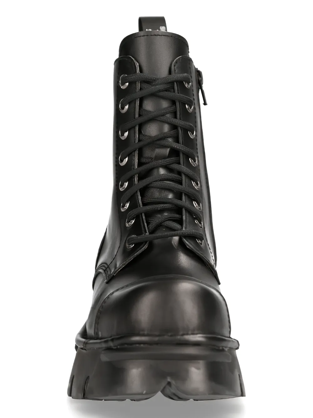 NEW ROCK Rugged Black Military Lace-Up Ankle Boots