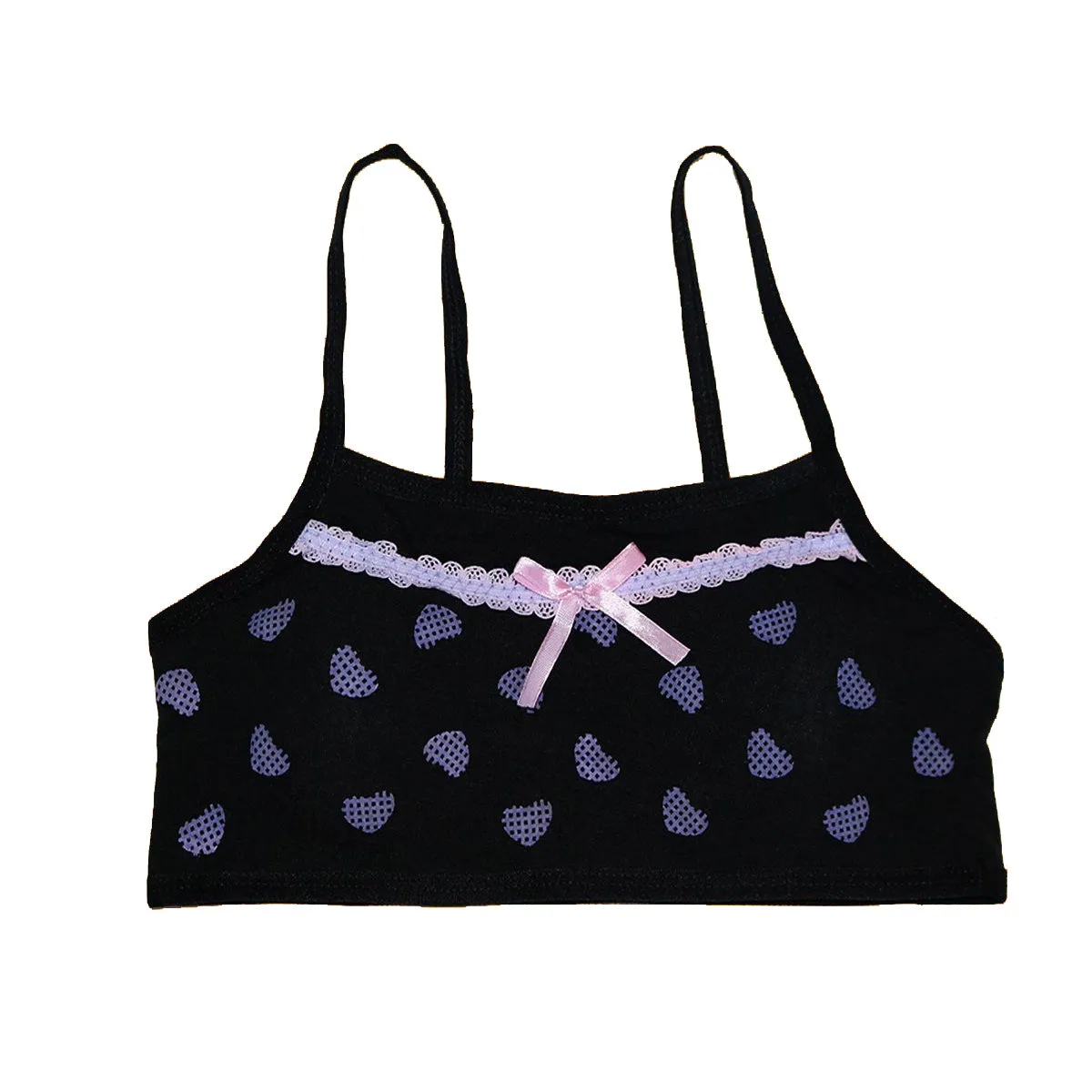 Pack Of 3  Cotton Soft Padded Teeange Bra Vest For Girls Steel-Free Bra-c-08