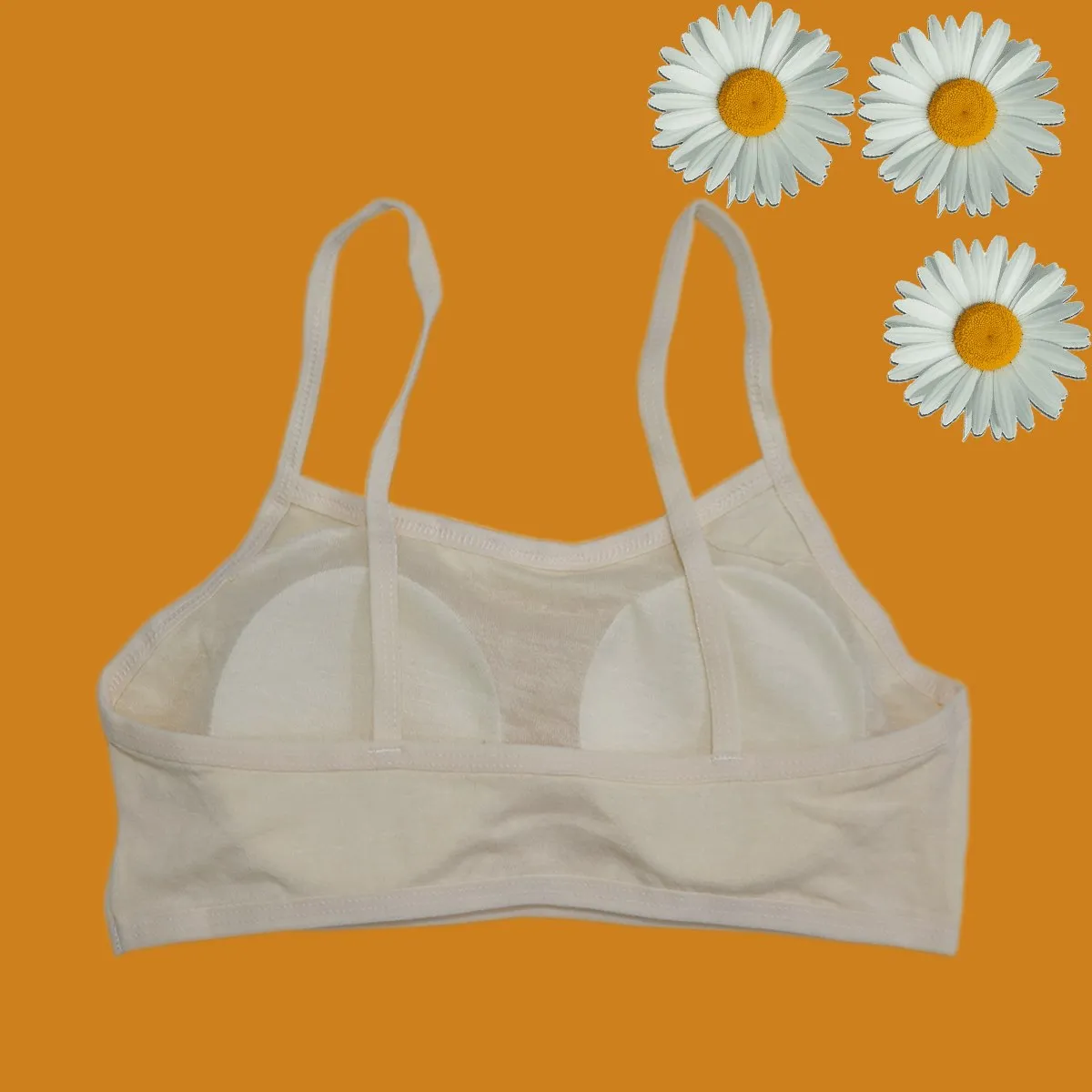 Pack Of 3  Cotton Soft Padded Teeange Bra Vest For Girls Steel-Free Bra-c-08