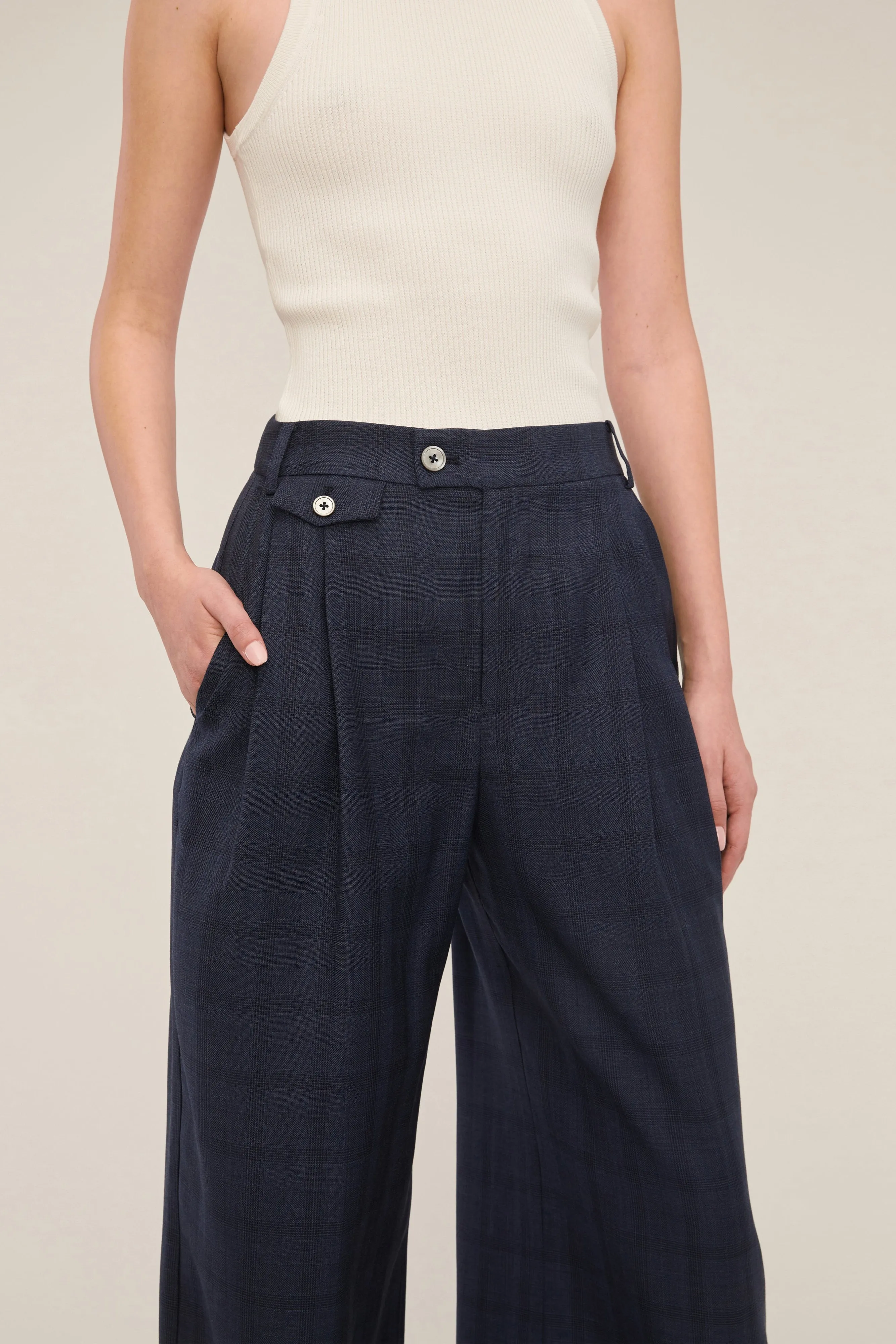 Palmer High Waist Wool Trouser