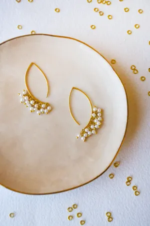 Pearl Dust Sterling Silver Slip On Earrings