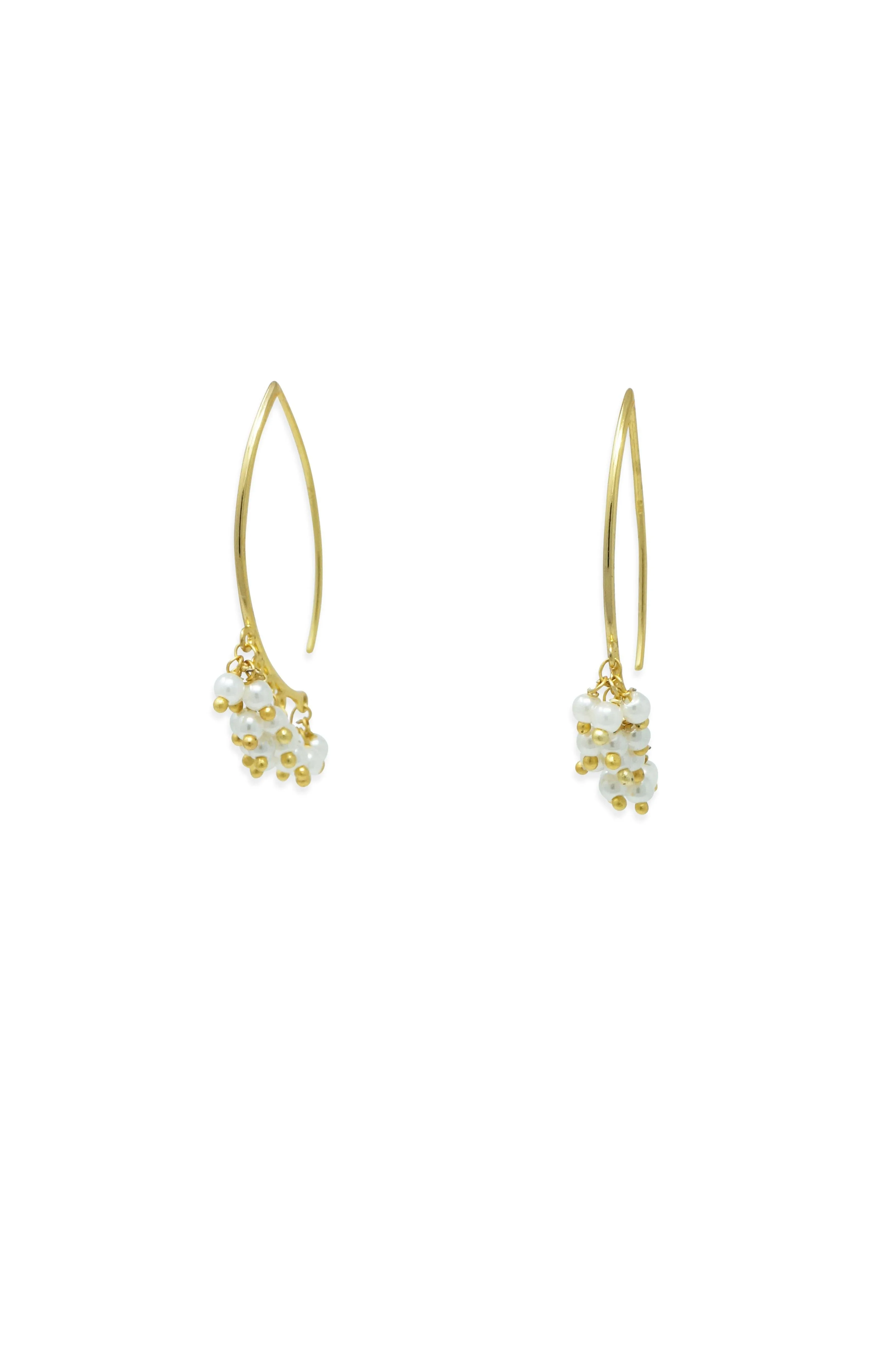 Pearl Dust Sterling Silver Slip On Earrings
