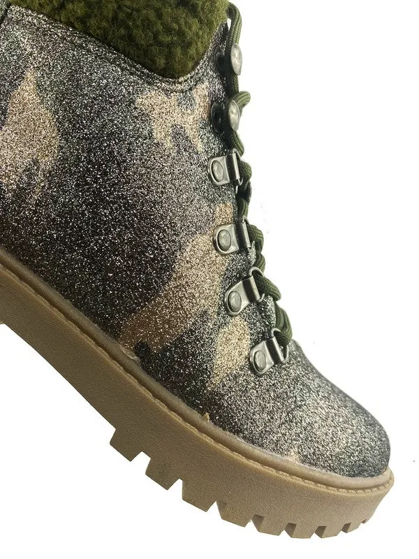 Pinkas Urban Glam Boots In Shimmer Camouflage