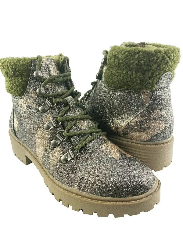 Pinkas Urban Glam Boots In Shimmer Camouflage