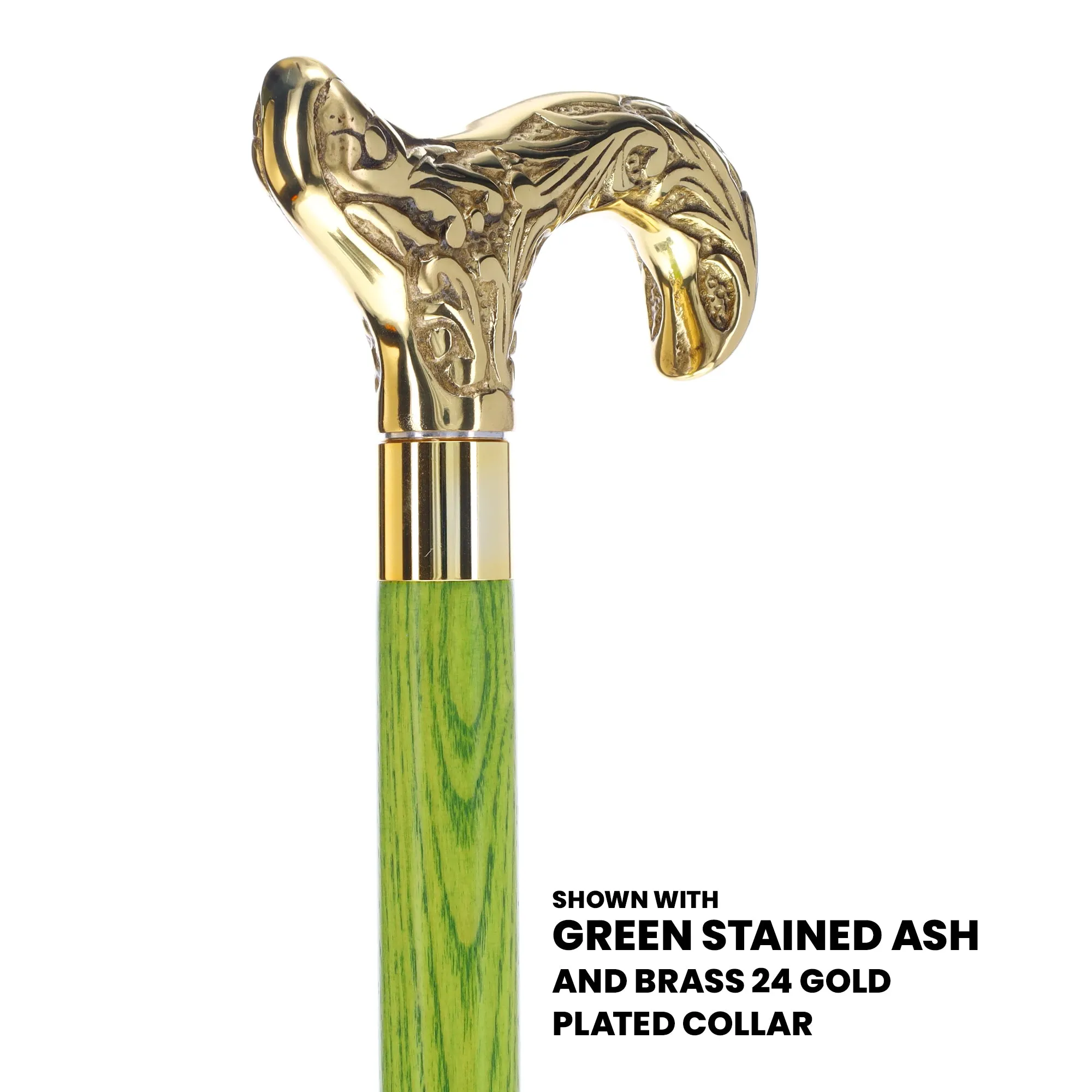 Premium Brass Derby Handle Cane: Stained Custom Color Shaft