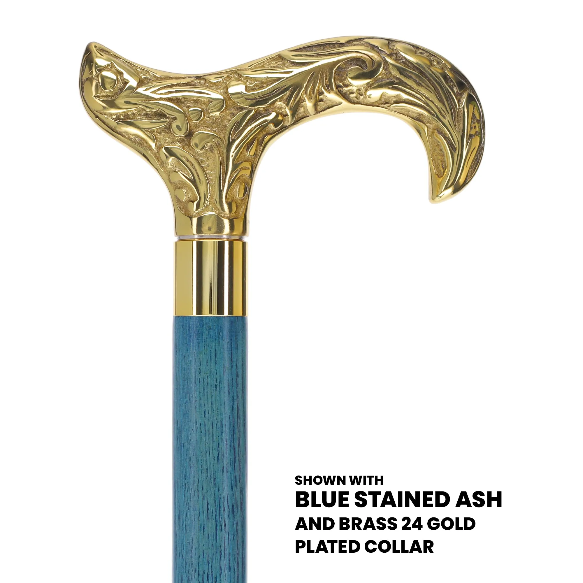 Premium Brass Derby Handle Cane: Stained Custom Color Shaft