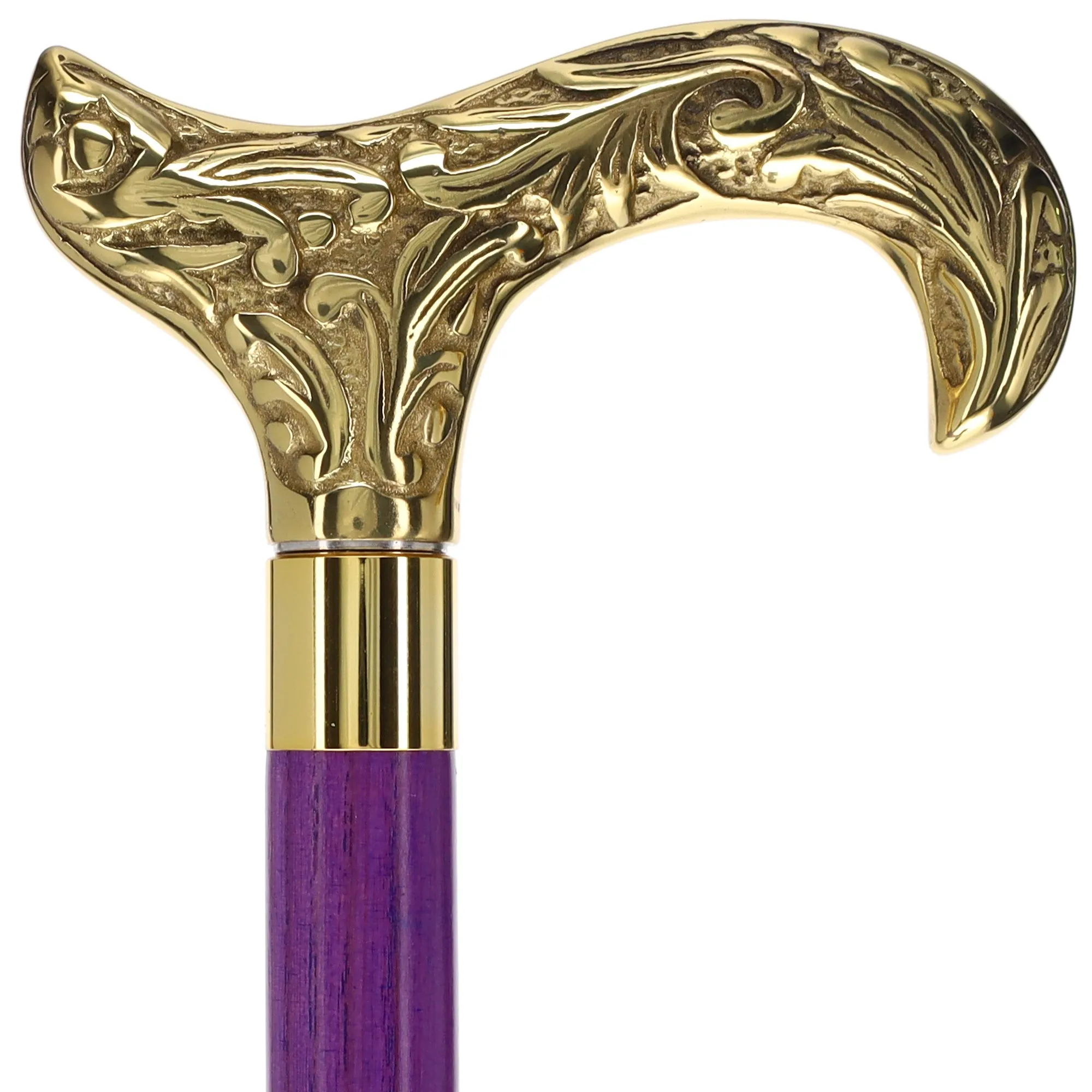 Premium Brass Derby Handle Cane: Stained Custom Color Shaft