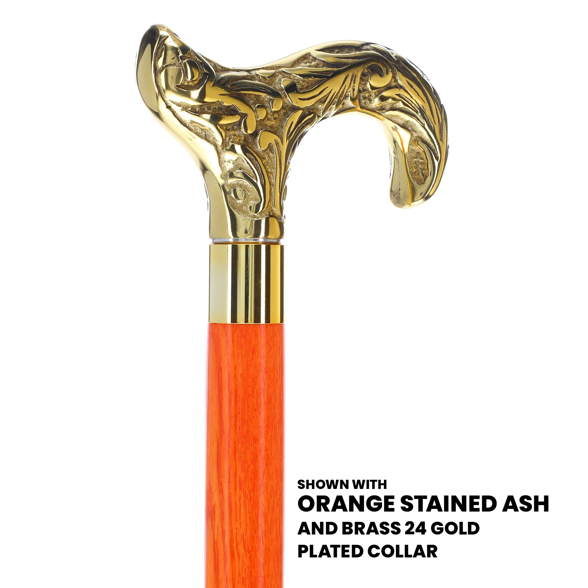 Premium Brass Derby Handle Cane: Stained Custom Color Shaft
