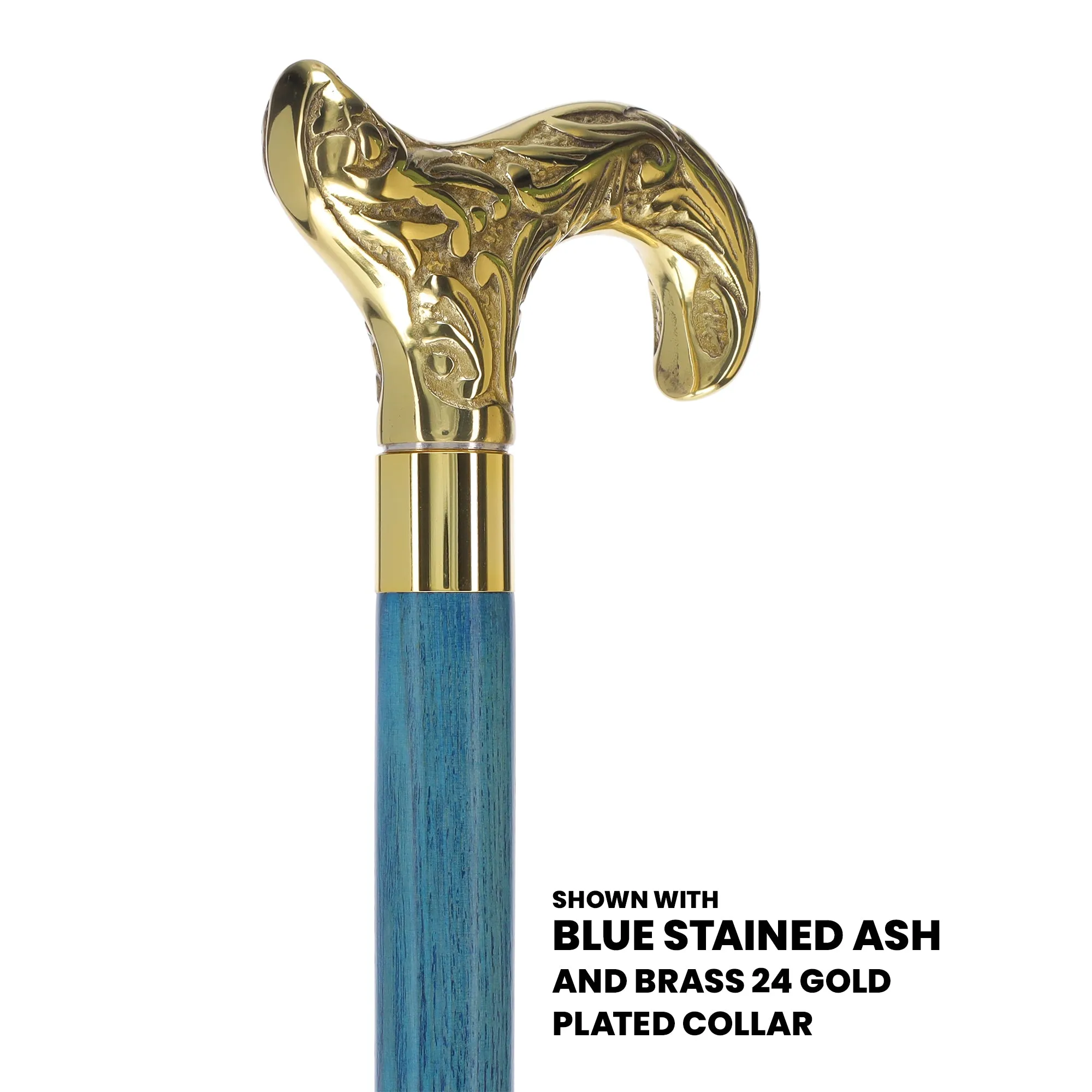 Premium Brass Derby Handle Cane: Stained Custom Color Shaft