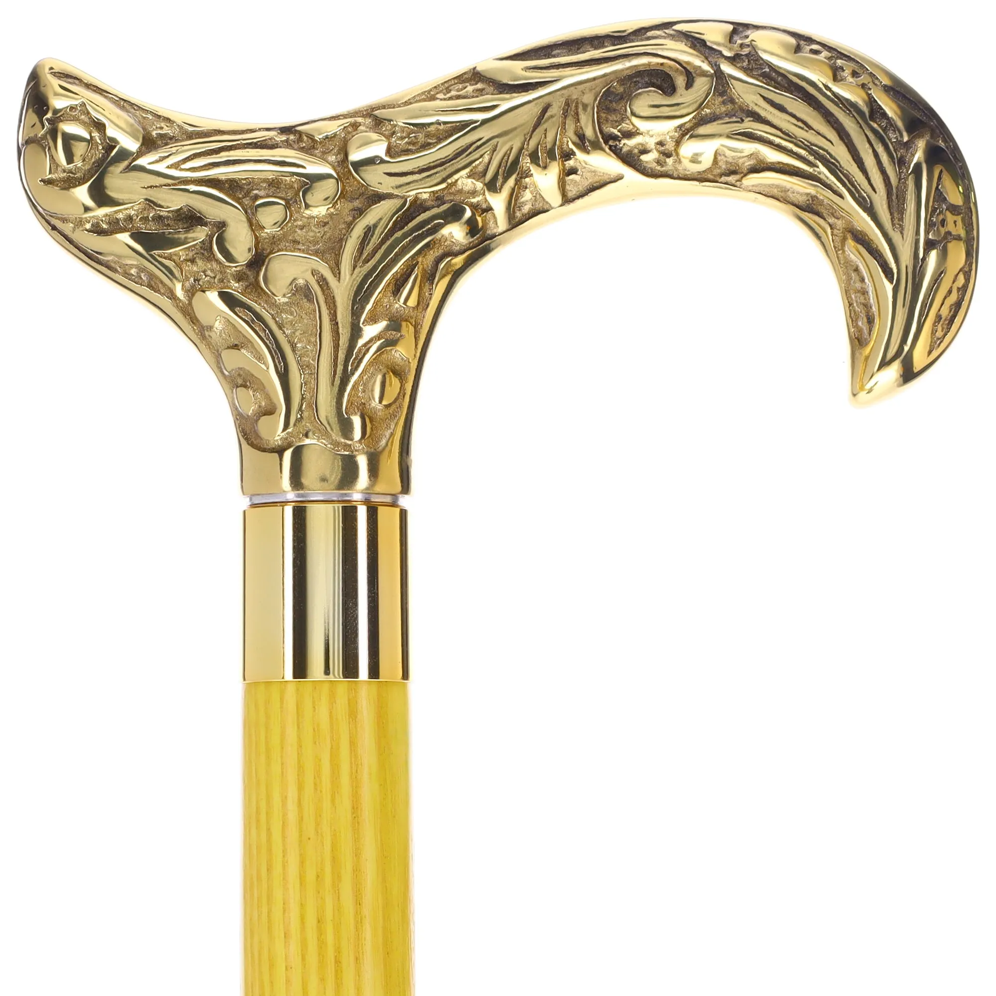 Premium Brass Derby Handle Cane: Stained Custom Color Shaft