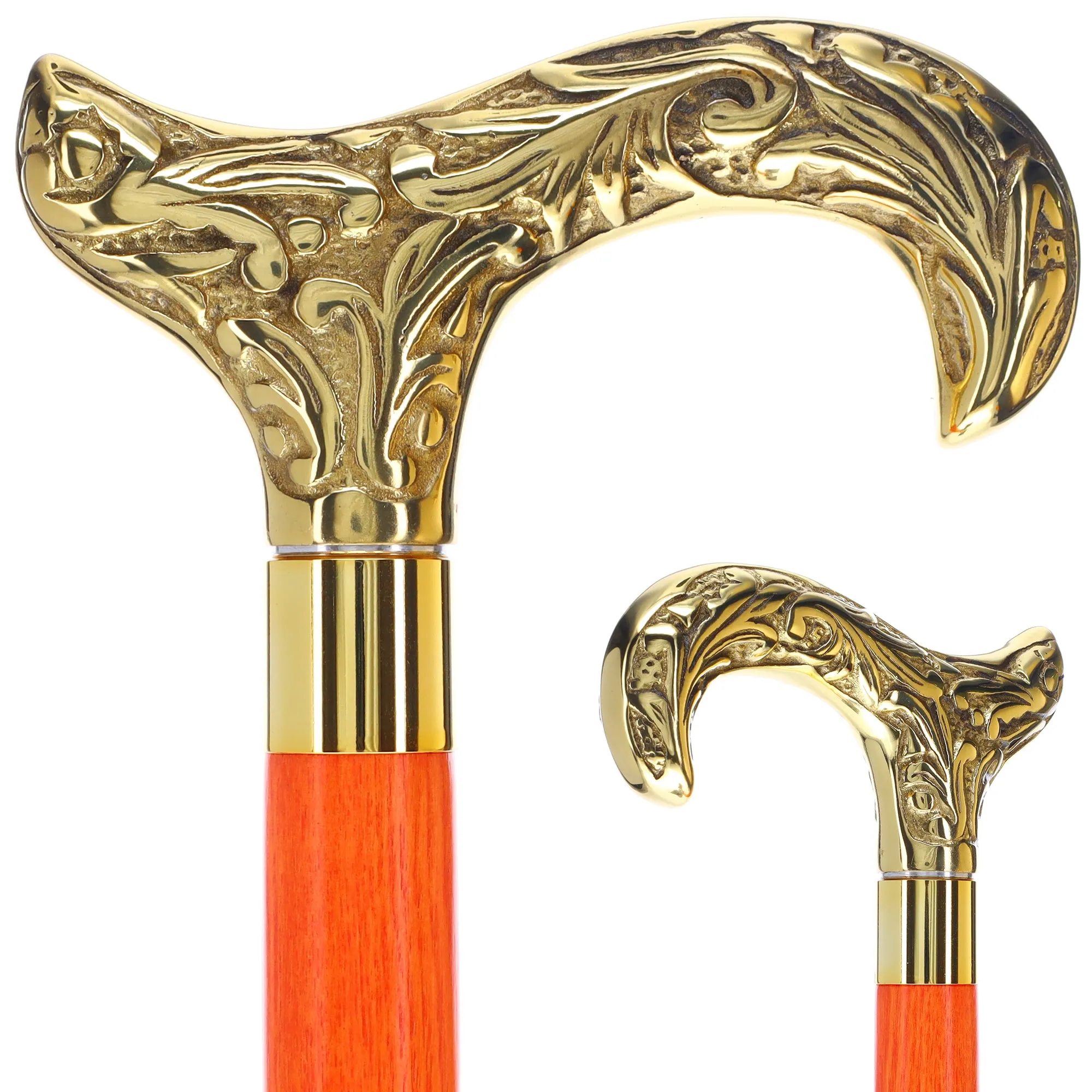 Premium Brass Derby Handle Cane: Stained Custom Color Shaft