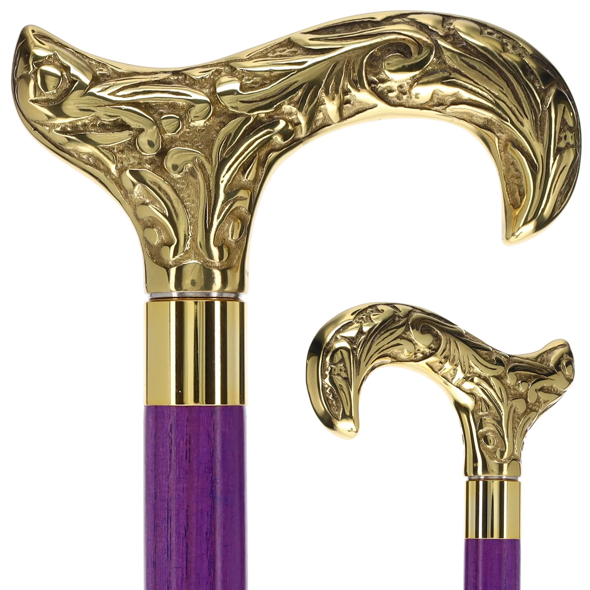 Premium Brass Derby Handle Cane: Stained Custom Color Shaft