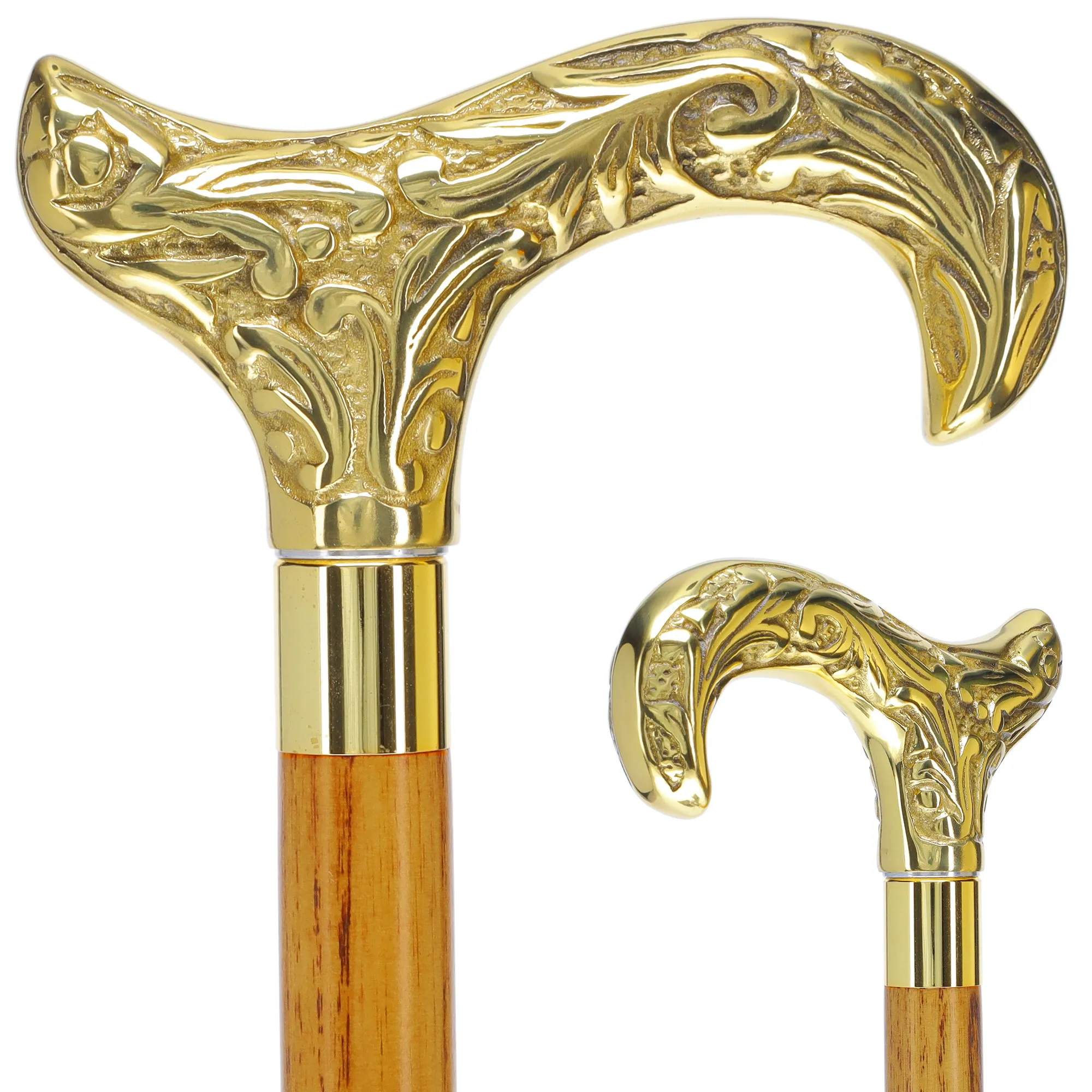 Premium Brass Derby Handle Cane: Stained Custom Color Shaft