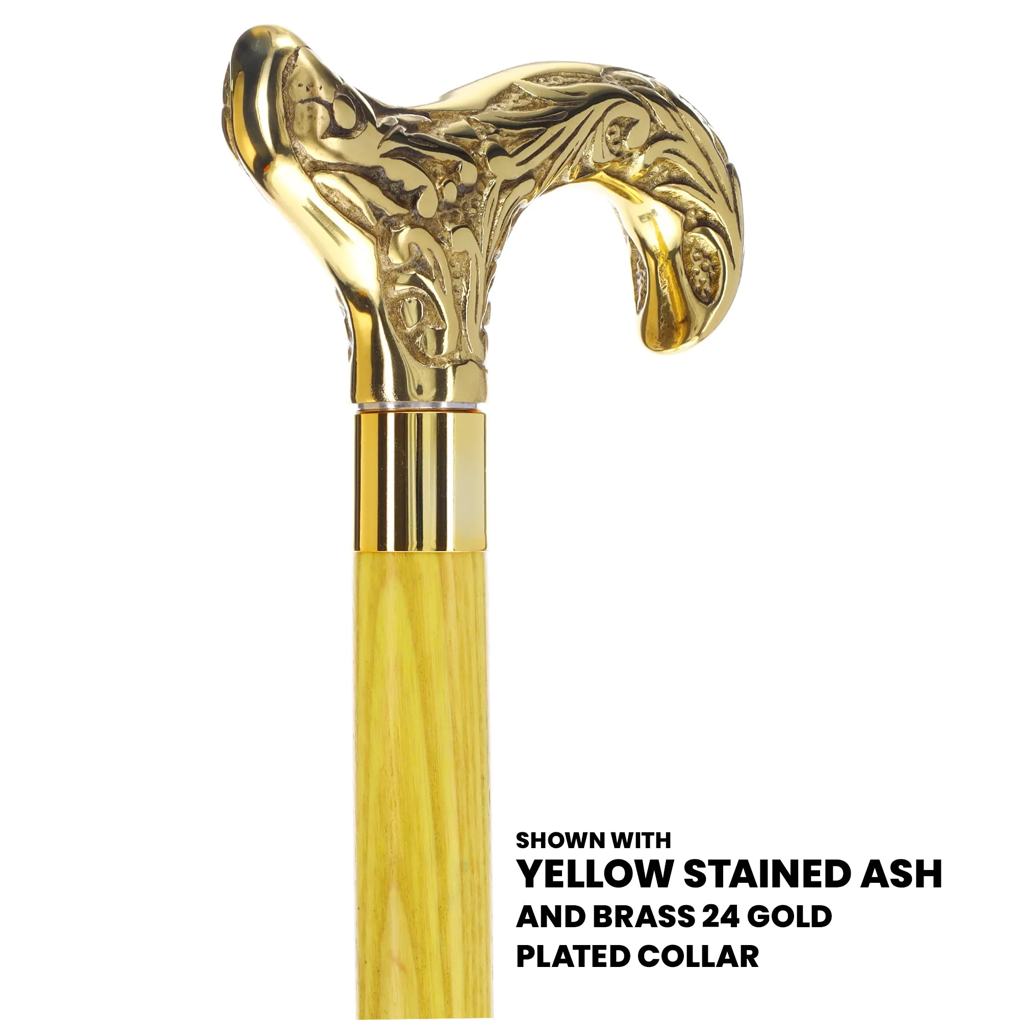 Premium Brass Derby Handle Cane: Stained Custom Color Shaft