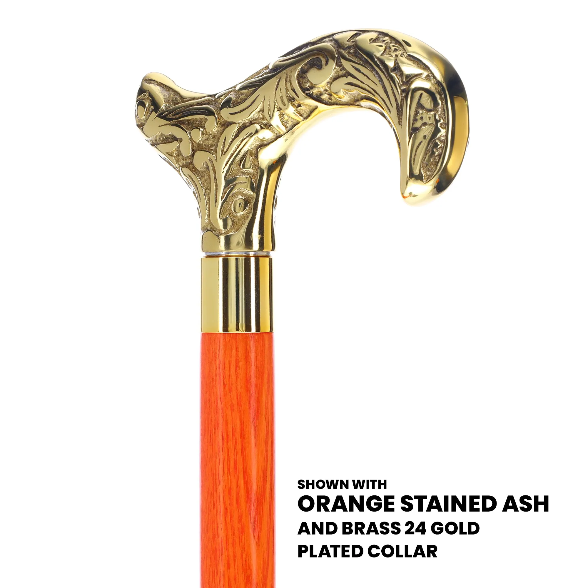 Premium Brass Derby Handle Cane: Stained Custom Color Shaft