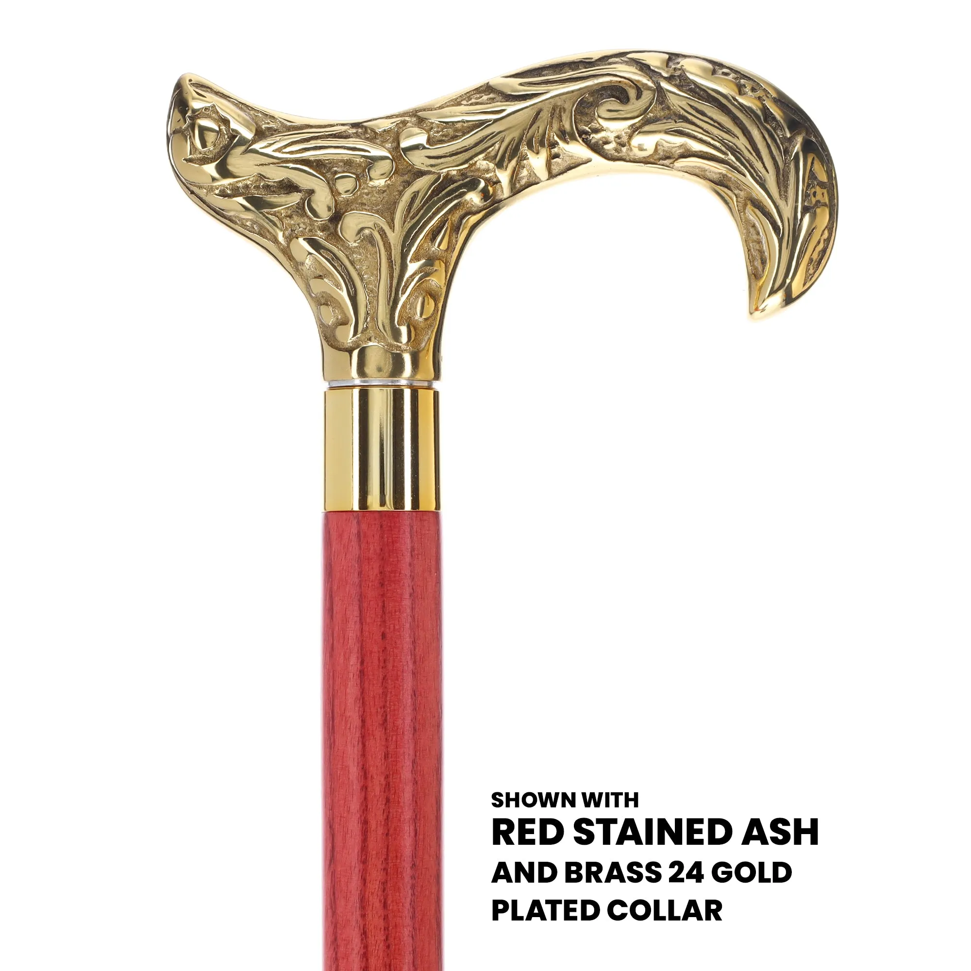 Premium Brass Derby Handle Cane: Stained Custom Color Shaft