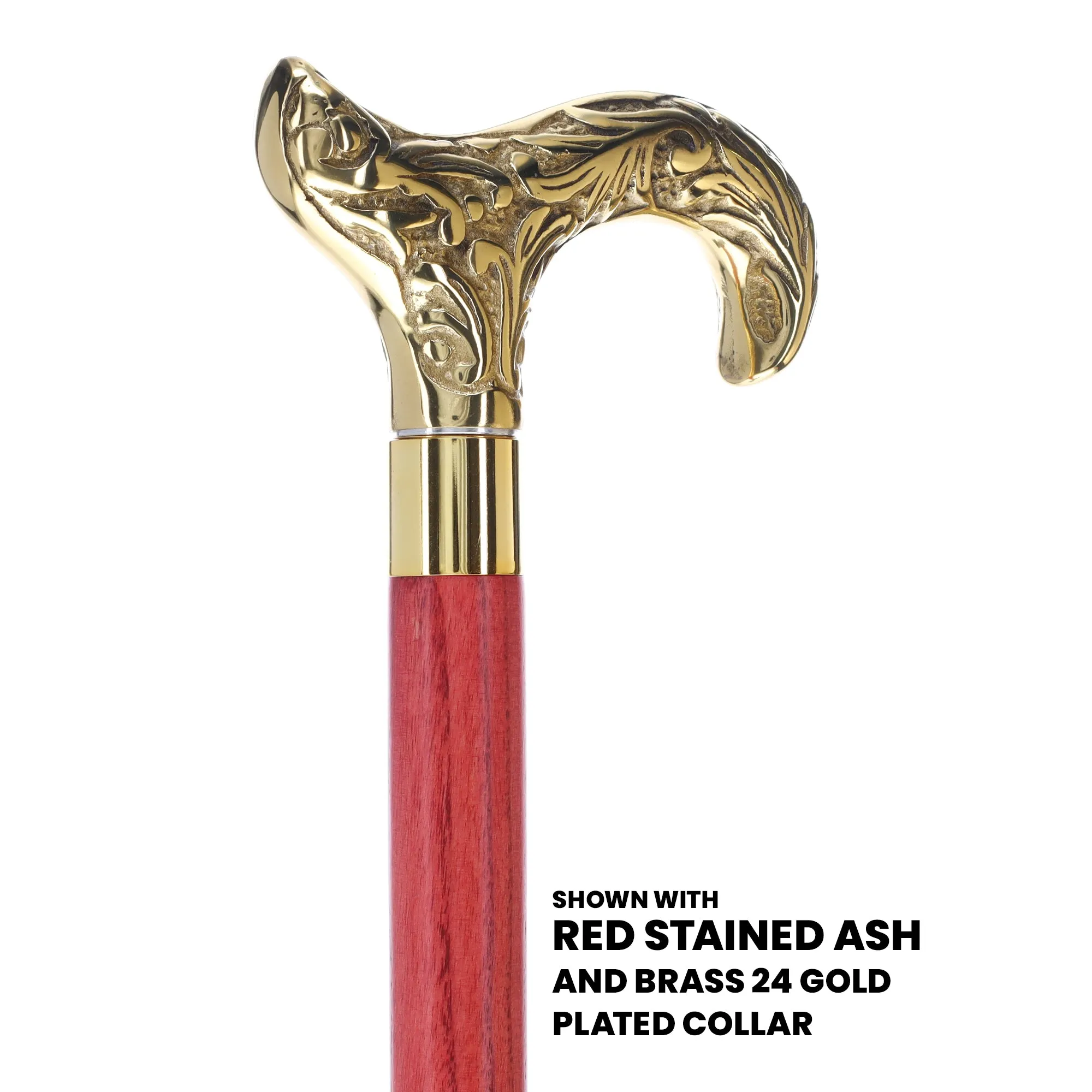 Premium Brass Derby Handle Cane: Stained Custom Color Shaft