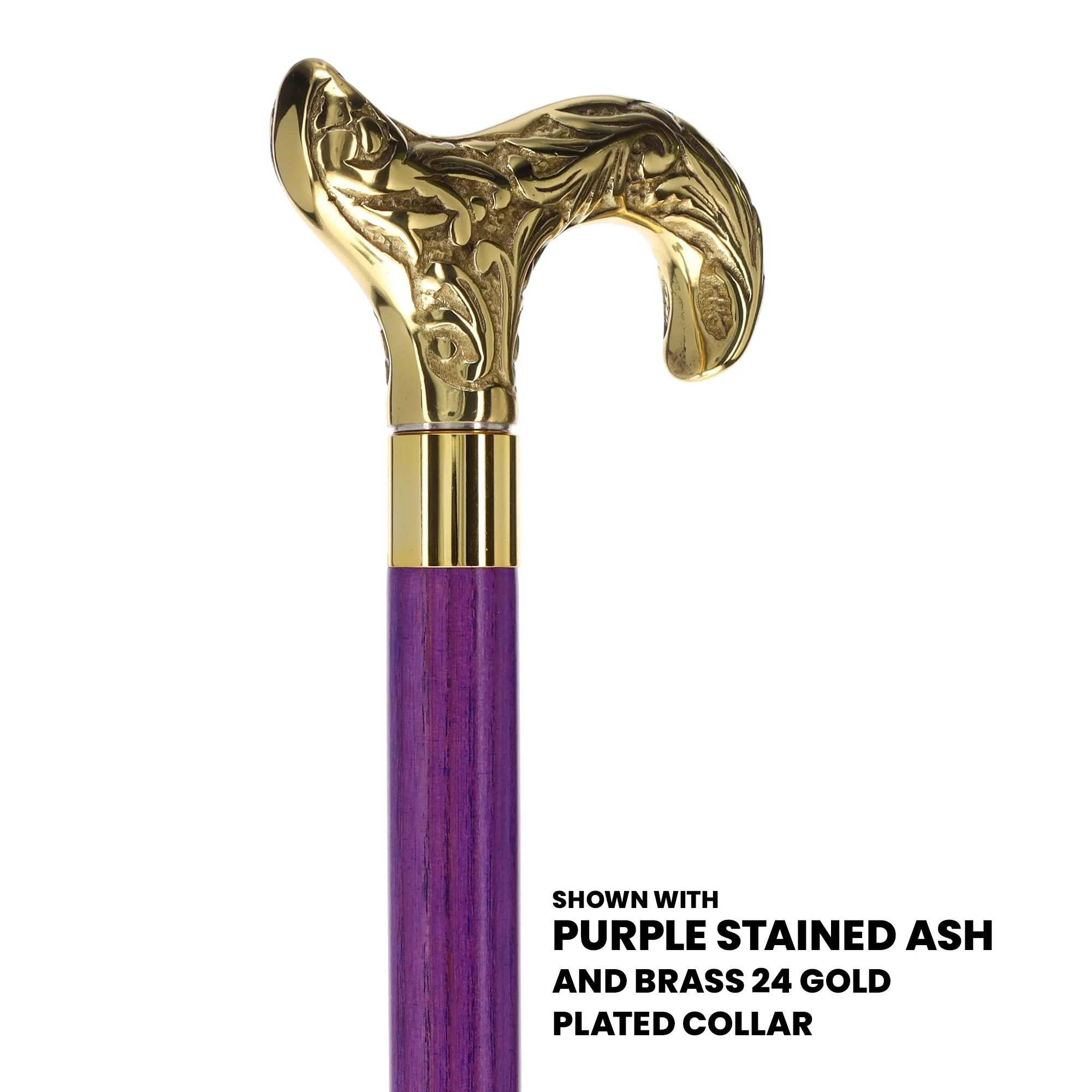 Premium Brass Derby Handle Cane: Stained Custom Color Shaft