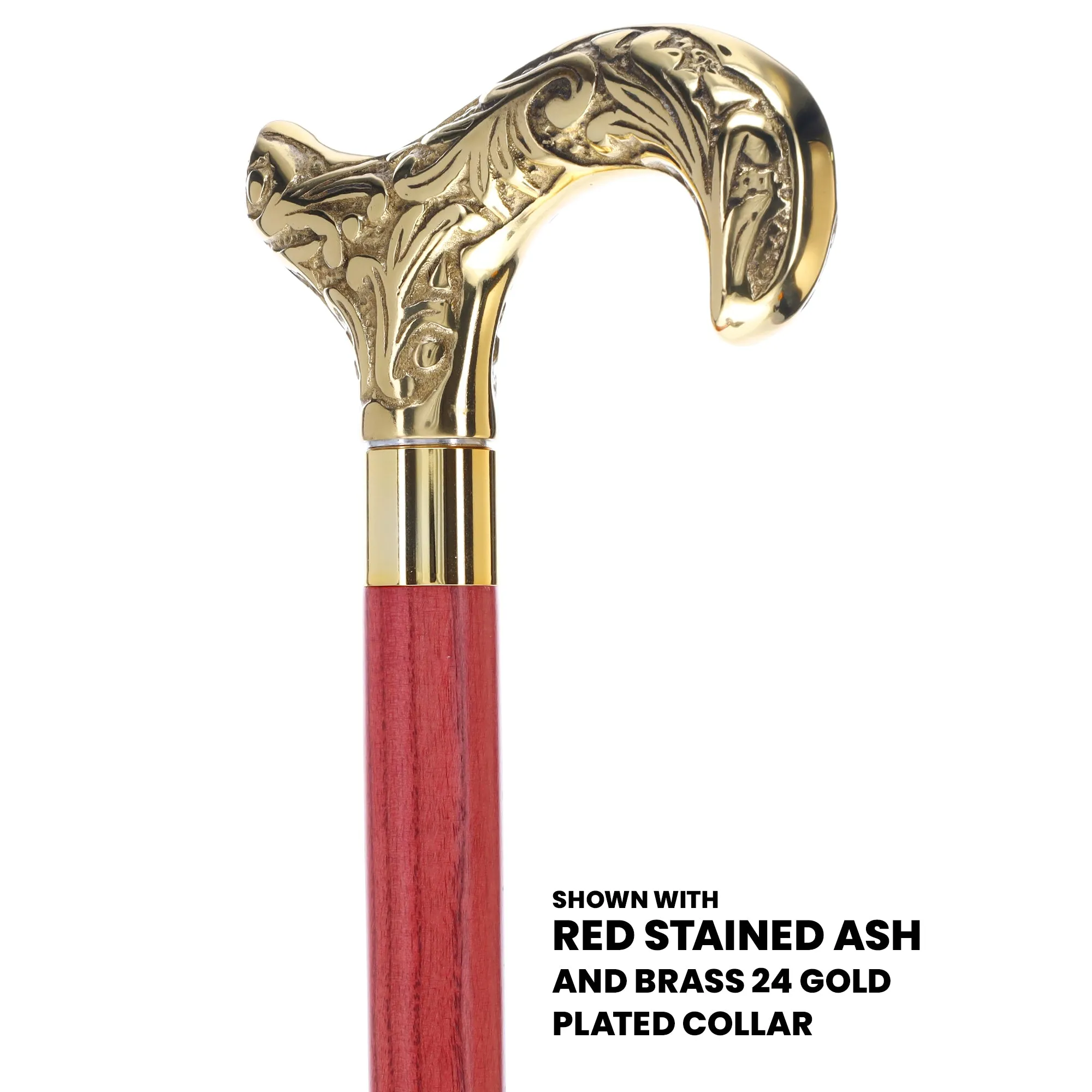 Premium Brass Derby Handle Cane: Stained Custom Color Shaft