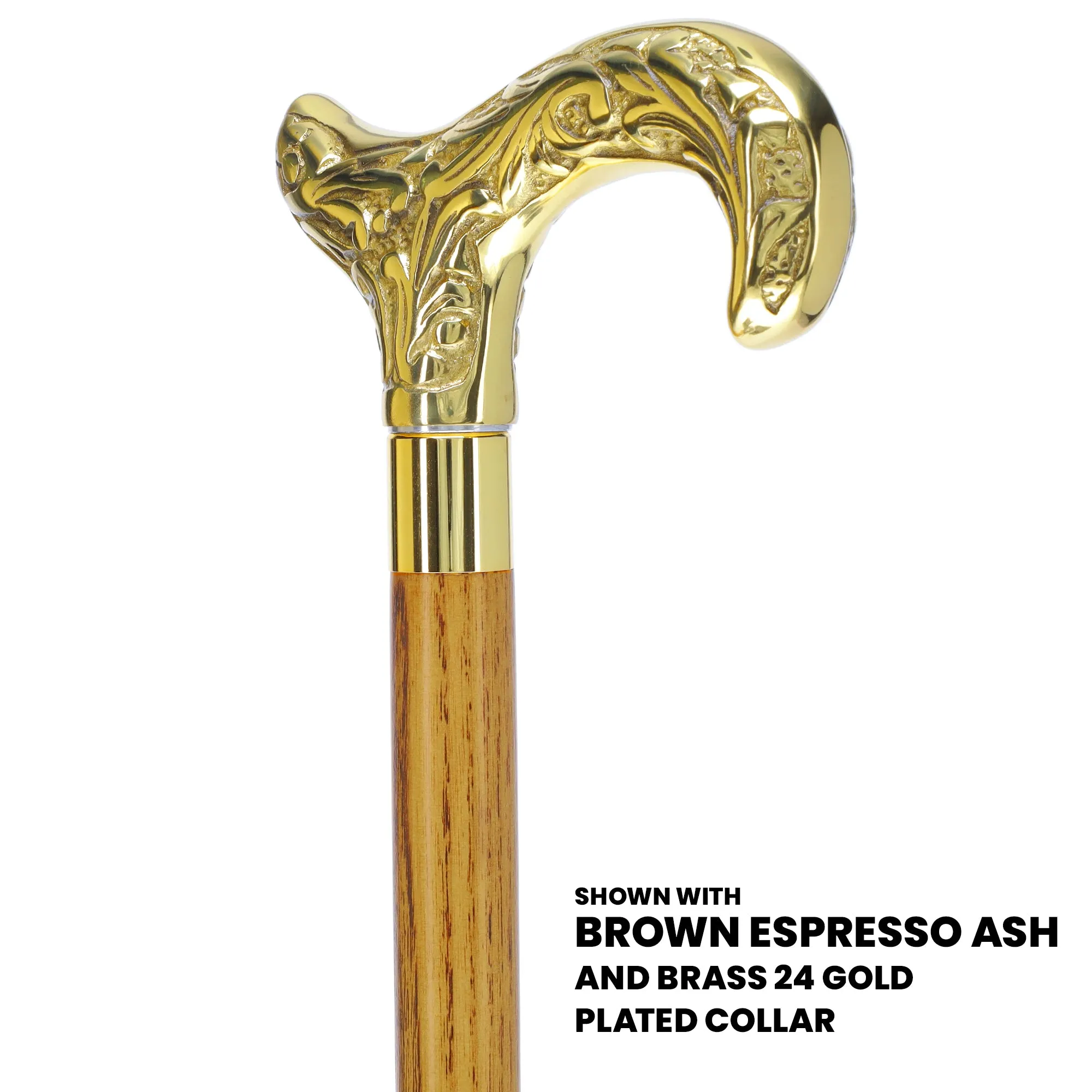 Premium Brass Derby Handle Cane: Stained Custom Color Shaft
