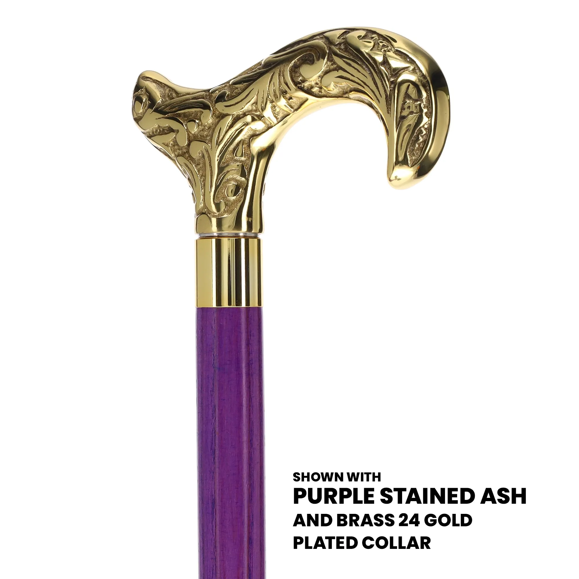 Premium Brass Derby Handle Cane: Stained Custom Color Shaft