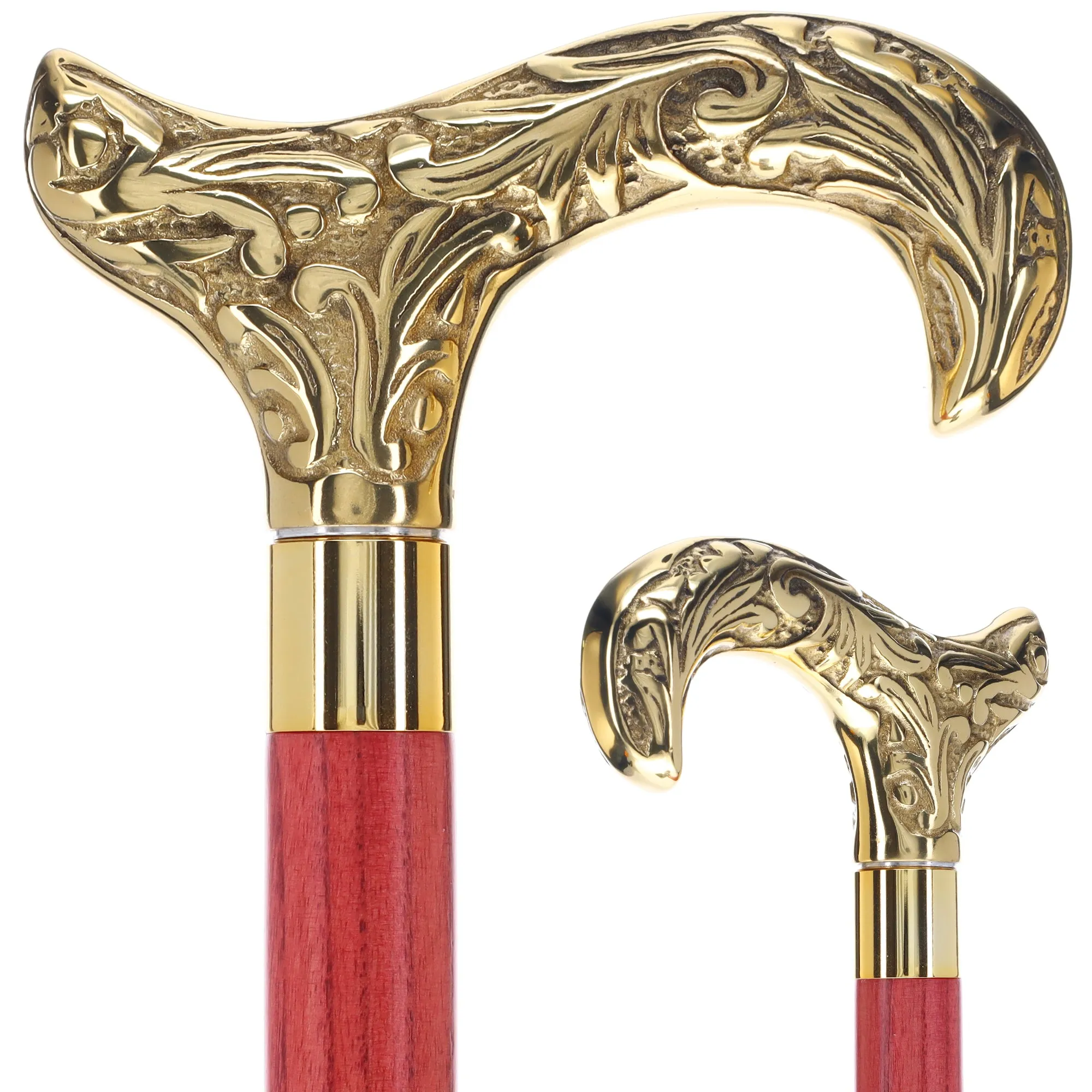 Premium Brass Derby Handle Cane: Stained Custom Color Shaft