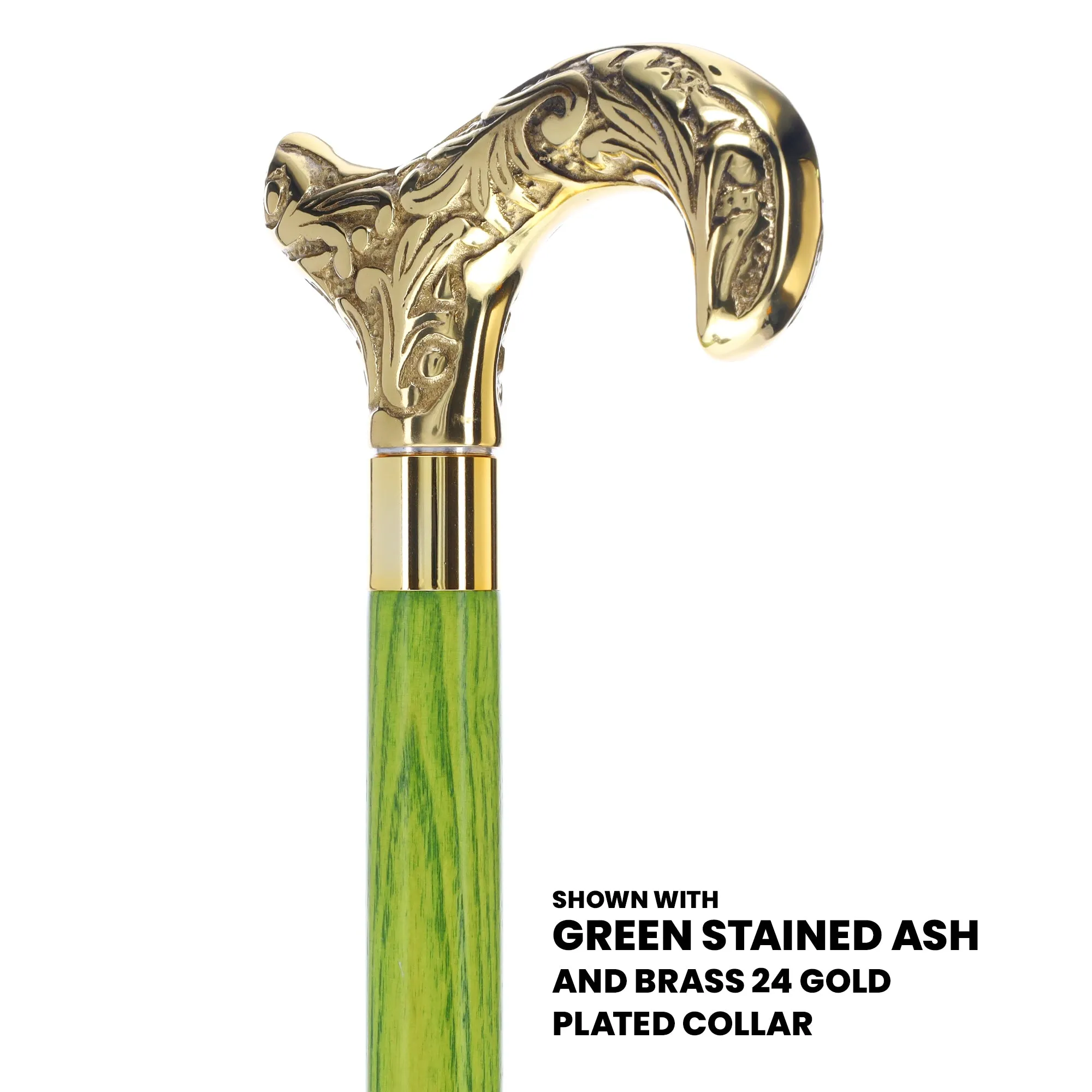 Premium Brass Derby Handle Cane: Stained Custom Color Shaft