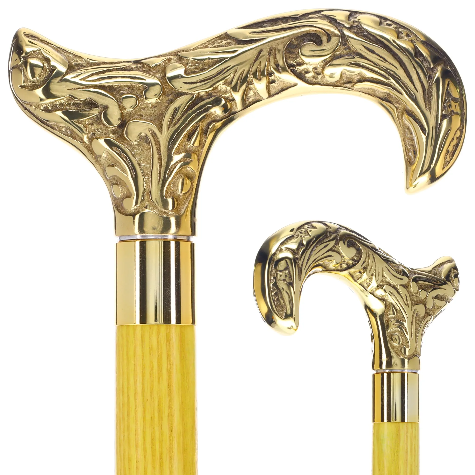 Premium Brass Derby Handle Cane: Stained Custom Color Shaft