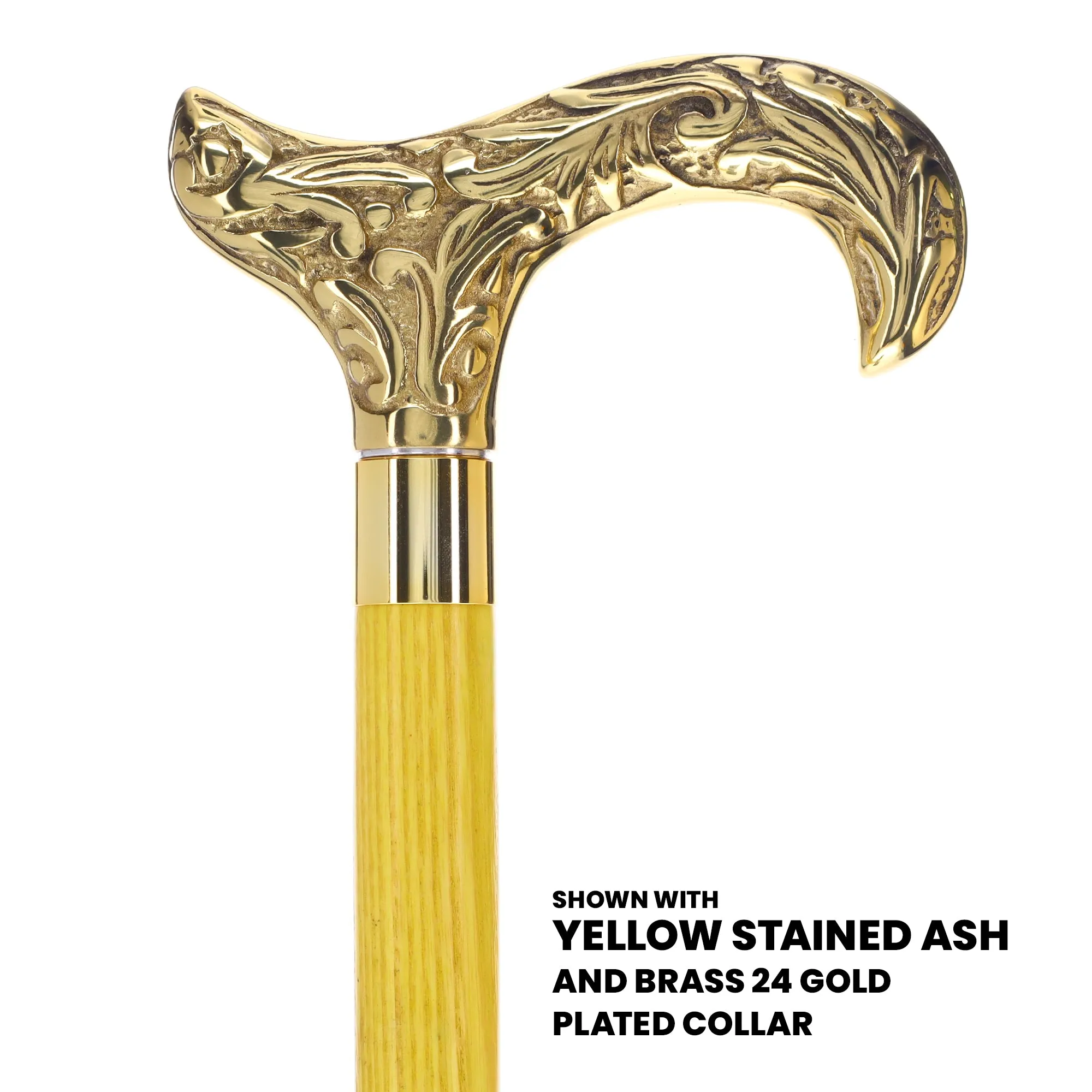 Premium Brass Derby Handle Cane: Stained Custom Color Shaft