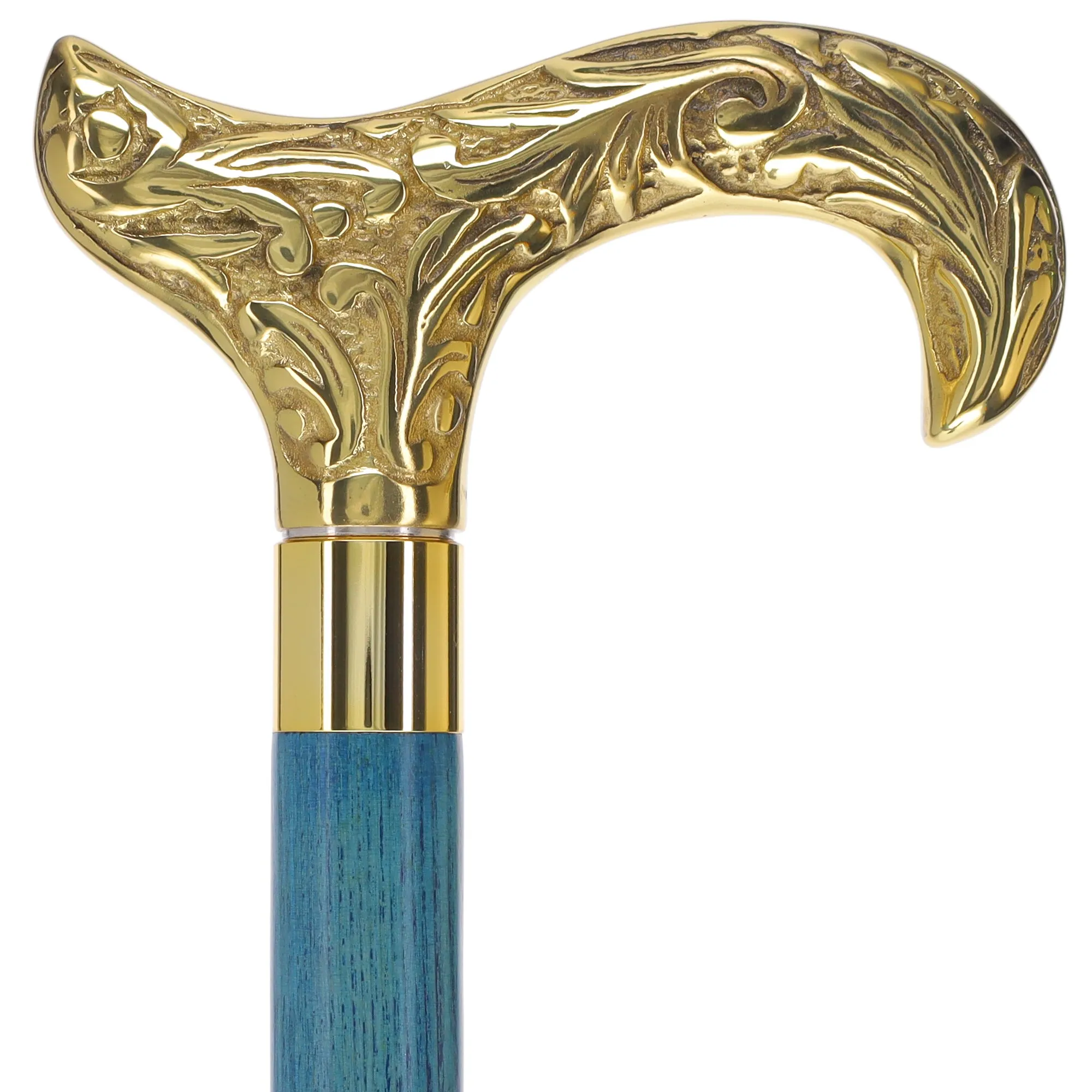 Premium Brass Derby Handle Cane: Stained Custom Color Shaft